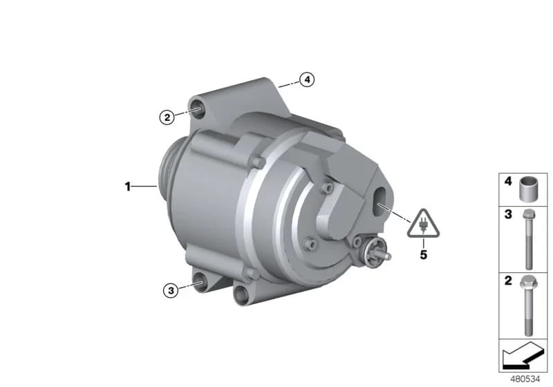EXCH generator — ECE — 12 Engine Electrical System › 12_1099 Alternator 105A compact