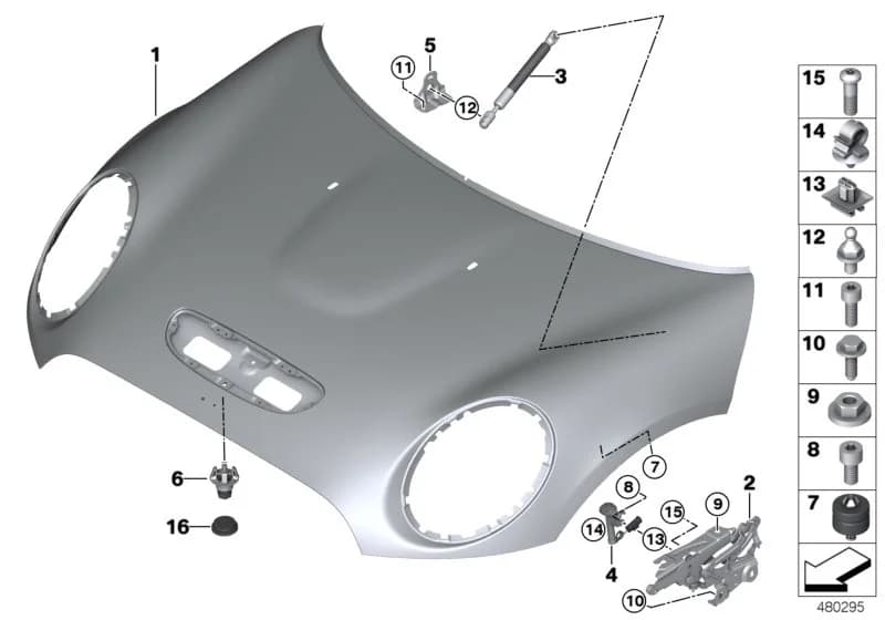 ECE — 41 Bodywork › 41_2286 ENGINE HOOD/MOUNTING PARTS