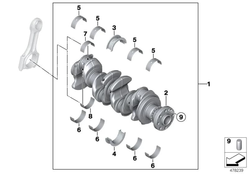 ECE — 11 Engine › 11_4726 Crankshaft with bearing shells
