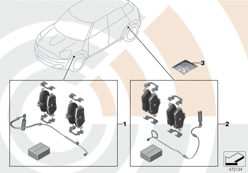 USA — 88 Inspection kits › 88_0219 Service kit, brake pads / Value Line