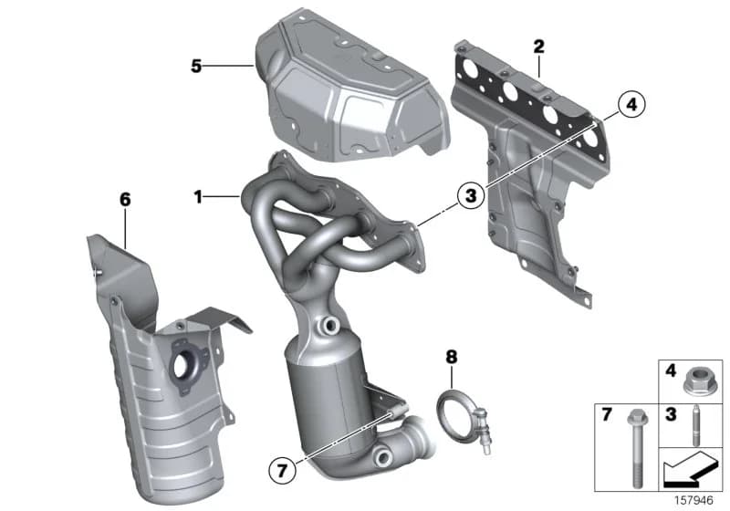 ECE — 18 Exhaust system › 18_0696 Exhaust manifold with catalyst