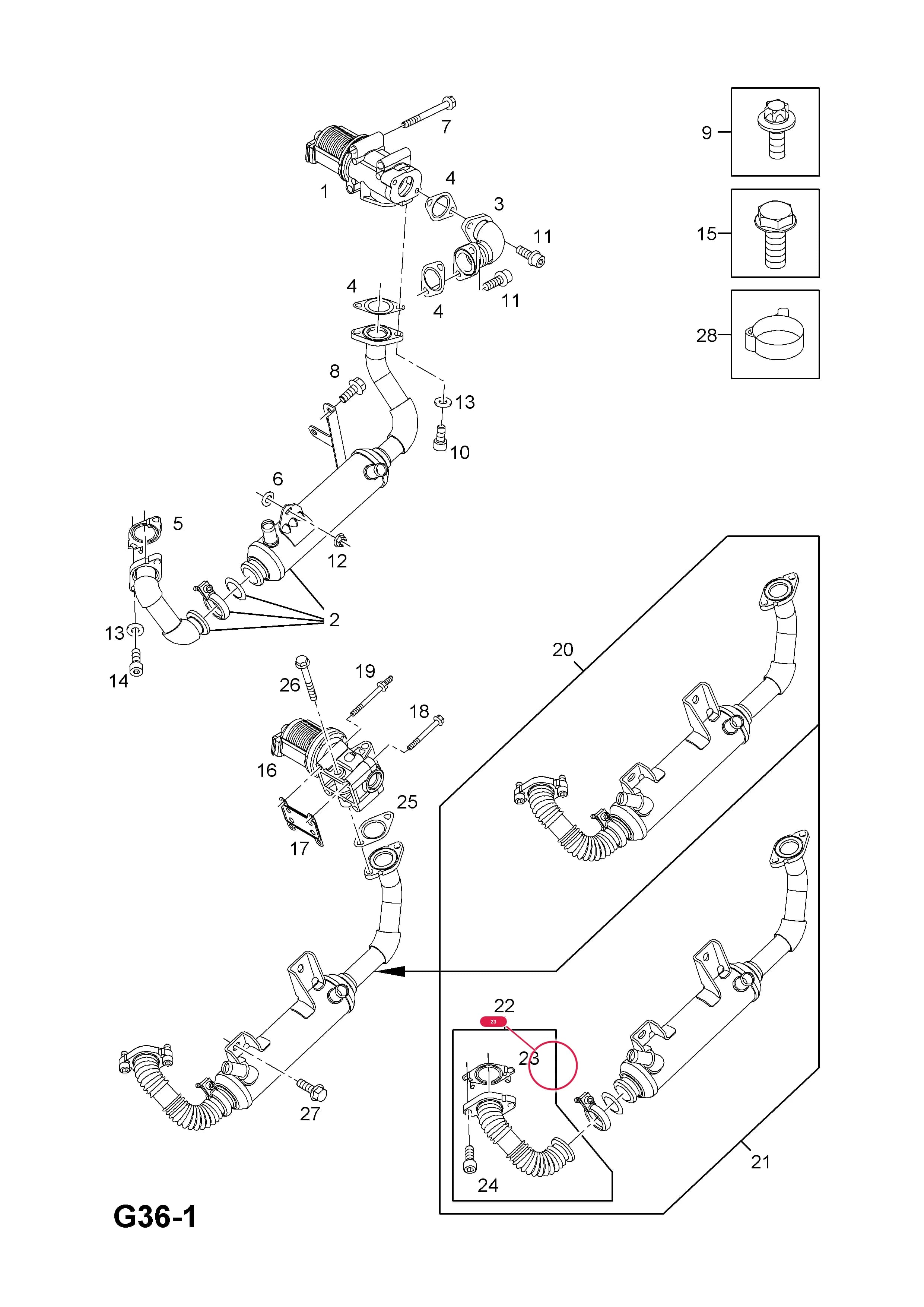 --GASKET,RADIATOR,EXHAUST GAS RECIRCULATION (FOR USE IN CONJUNCTION WITH 55210701   58 51 083) — Opel  ASTRA-H ( 2004 - ) — G FUEL AND EXHAUST › 42.EXHAUST GAS RECIRCULATION (CONTD.)