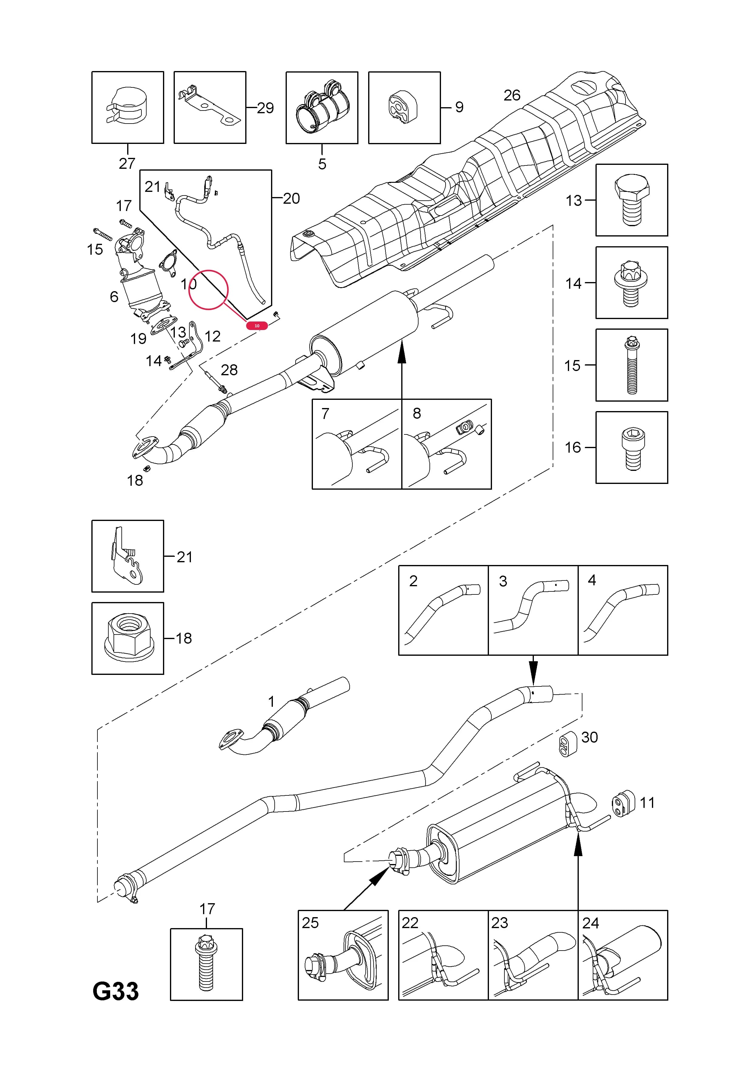GASKET,FRONT PIPE TO TURBOCHARGER CONNECTOR — Opel ASTRA-H ( 2004 - ) — G FUEL AND EXHAUST › 97.EXHAUST PIPE,SILENCER AND CATALYTIC CONVERTER