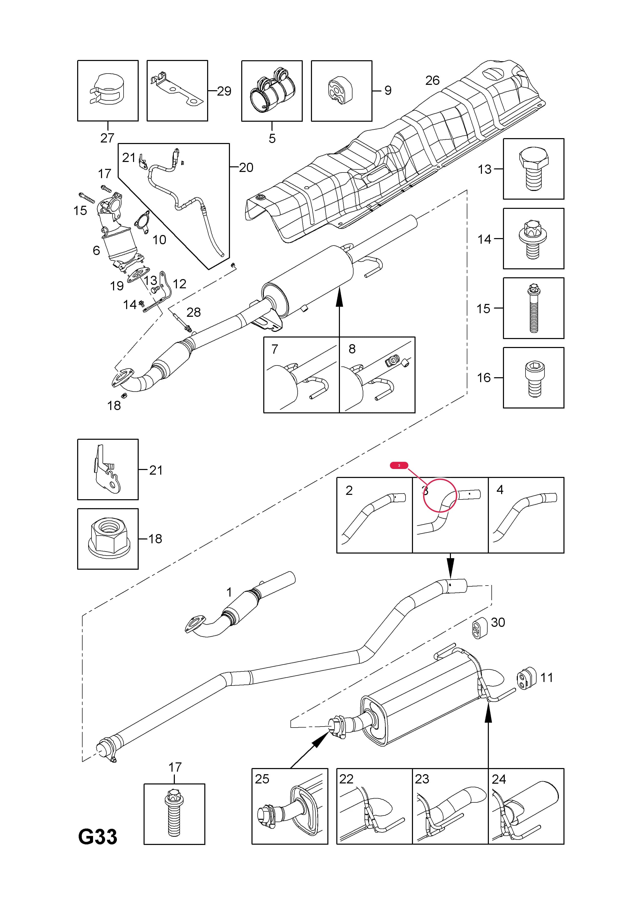 PIPE,EXHAUST,CENTRE (IDENT KB) — Opel  ASTRA-H ( 2004 - ) — G FUEL AND EXHAUST › 97.EXHAUST PIPE,SILENCER AND CATALYTIC CONVERTER