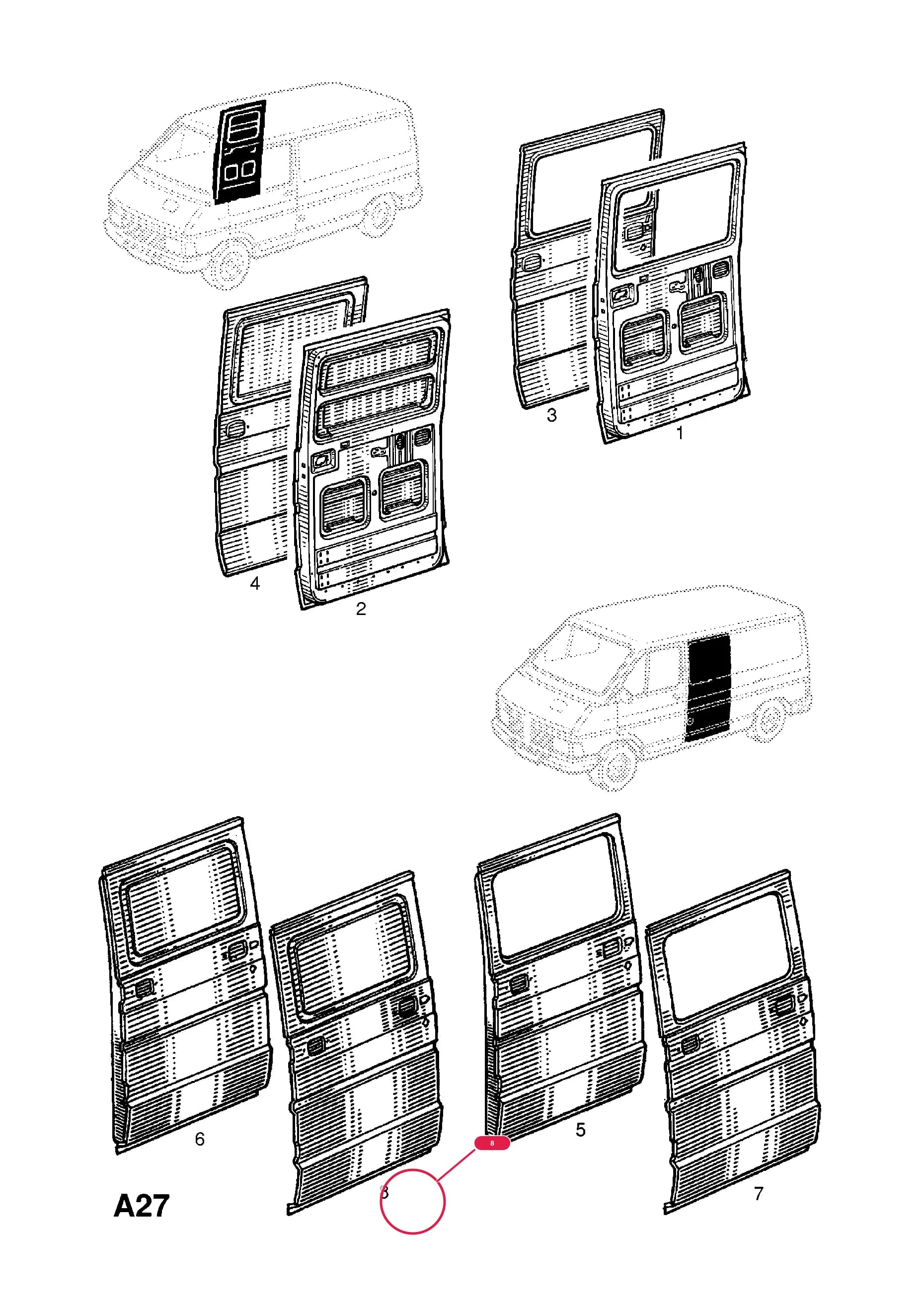 -PANEL,SIDE SLIDING DOOR,OUTER,LH (EXC.WINDOWED VAN) — Opel  ARENA ( 1997 -  2001) — A BODY SHELL AND PANELS › 6 DOOR