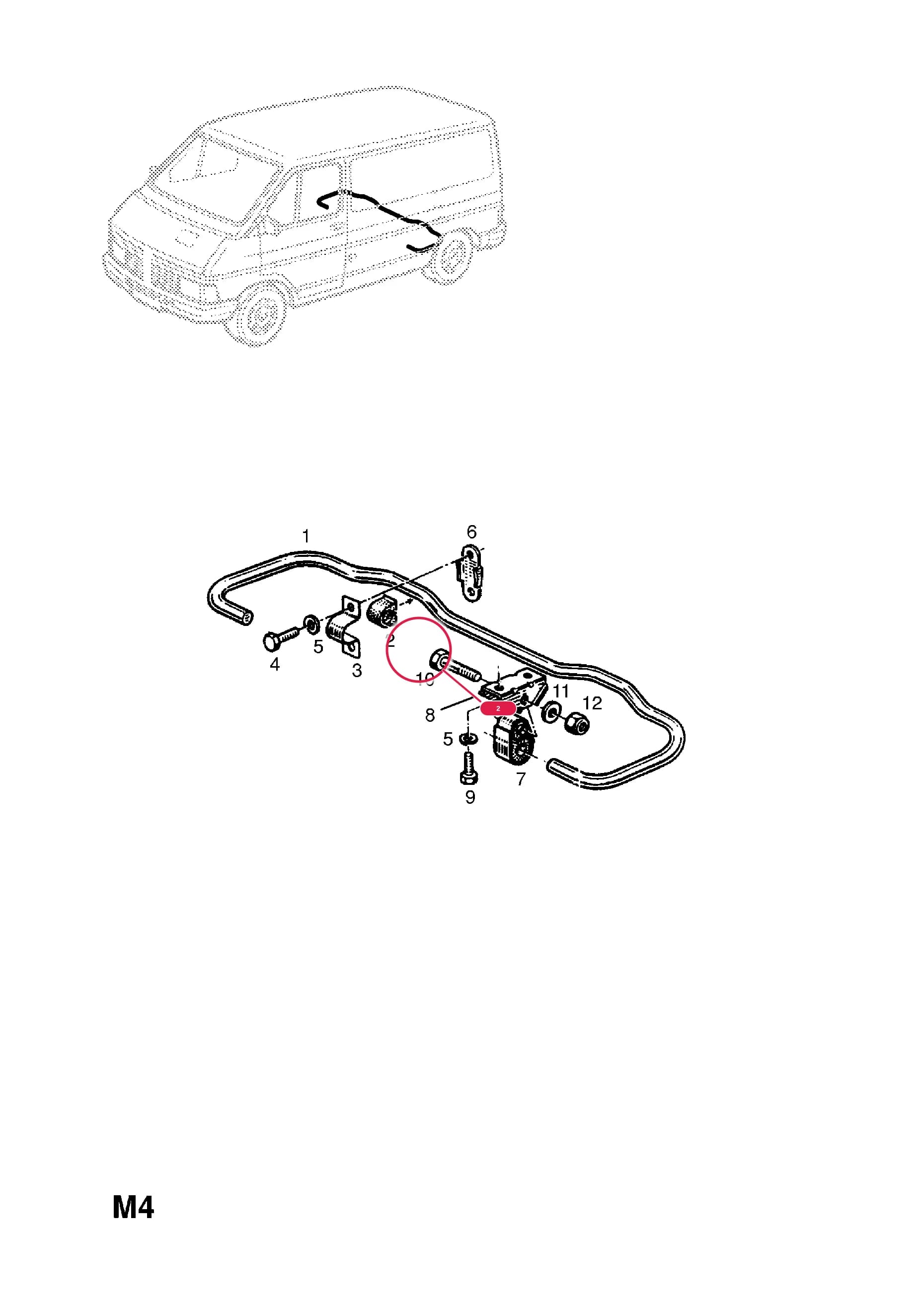BEARING,REAR STABILIZER SHAFT,22.4 MM ID.,RHD — Opel  ARENA ( 1997 -  2001) — M REAR AXLE AND SUSPENSION › 7.PANEL VAN (TB)