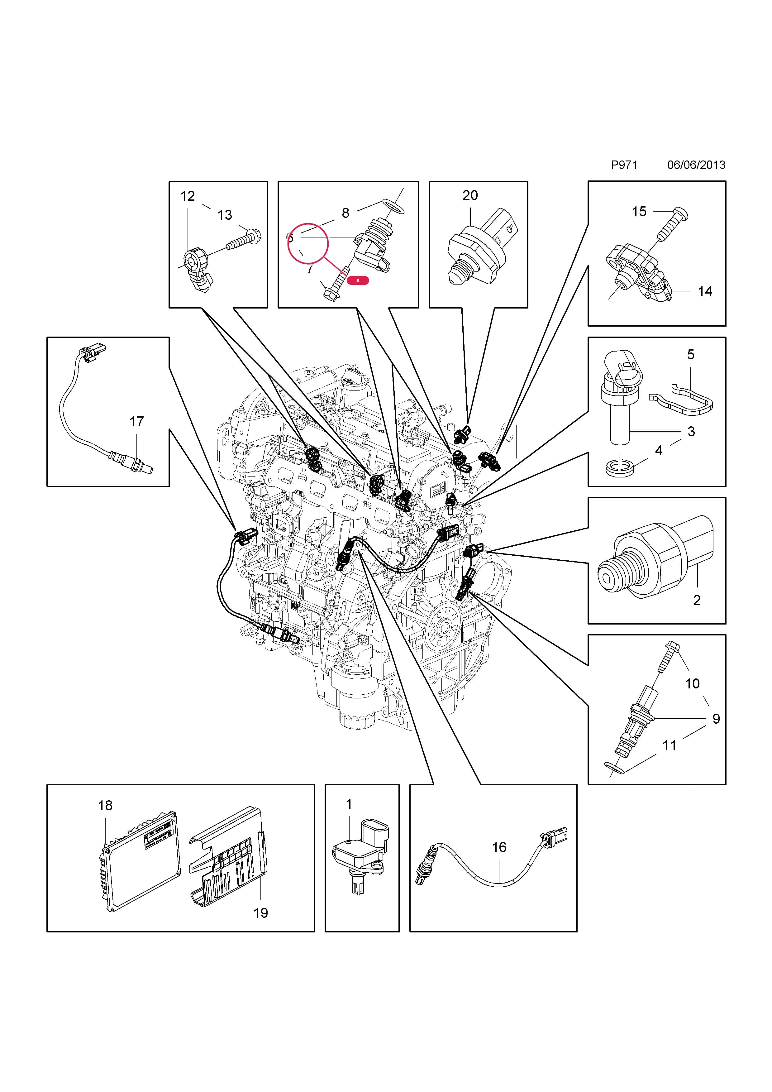 SENSOR,CAMSHAFT REVOLUTIONS — Opel  INSIGNIA ( 2009 - ) — P ELECTRICAL › 1 ENGINE AND COOLING