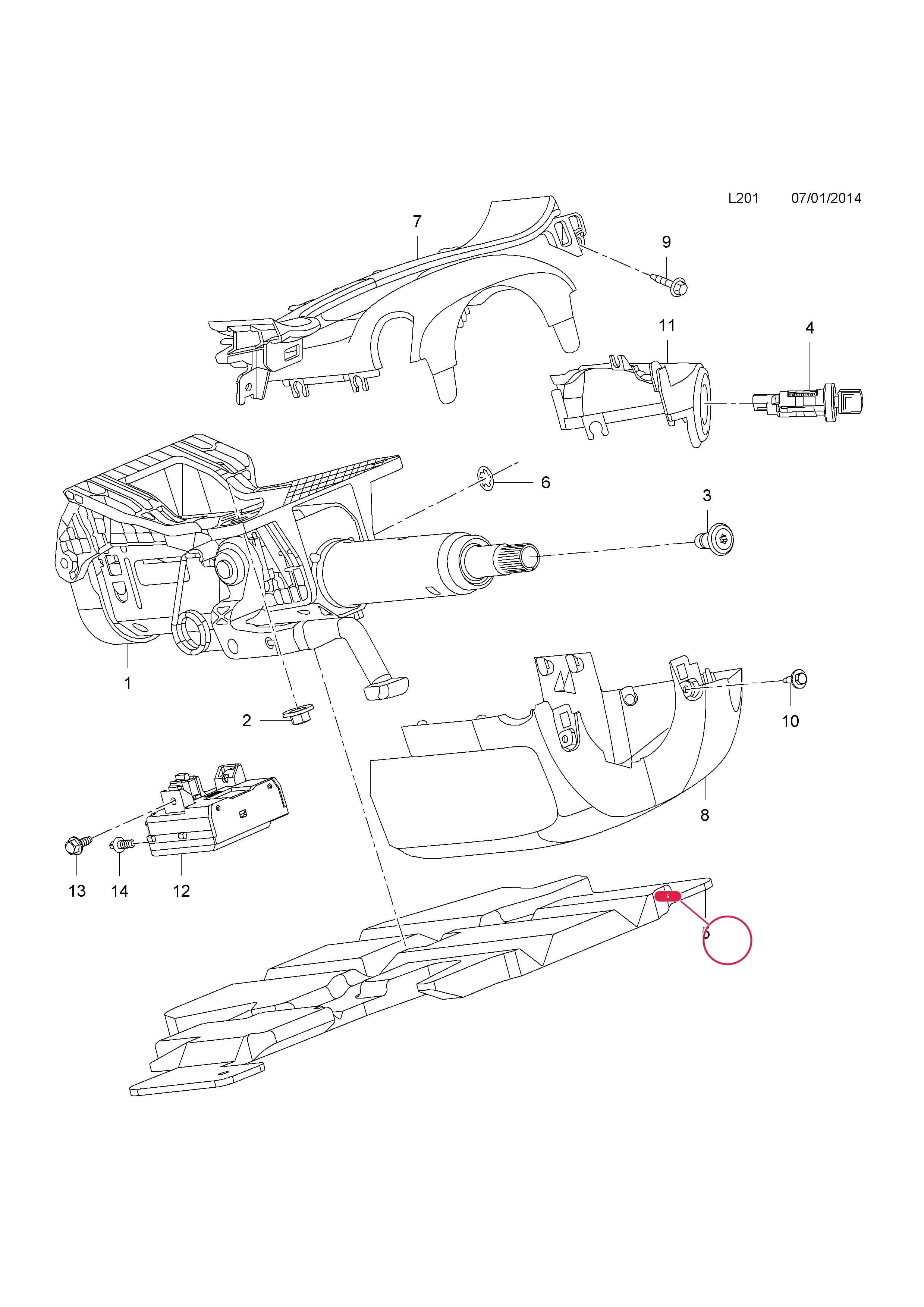 INSULATOR,STEERING COLUMN — Opel  INSIGNIA ( 2009 - ) — L STEERING › 19.STEERING COLUMN