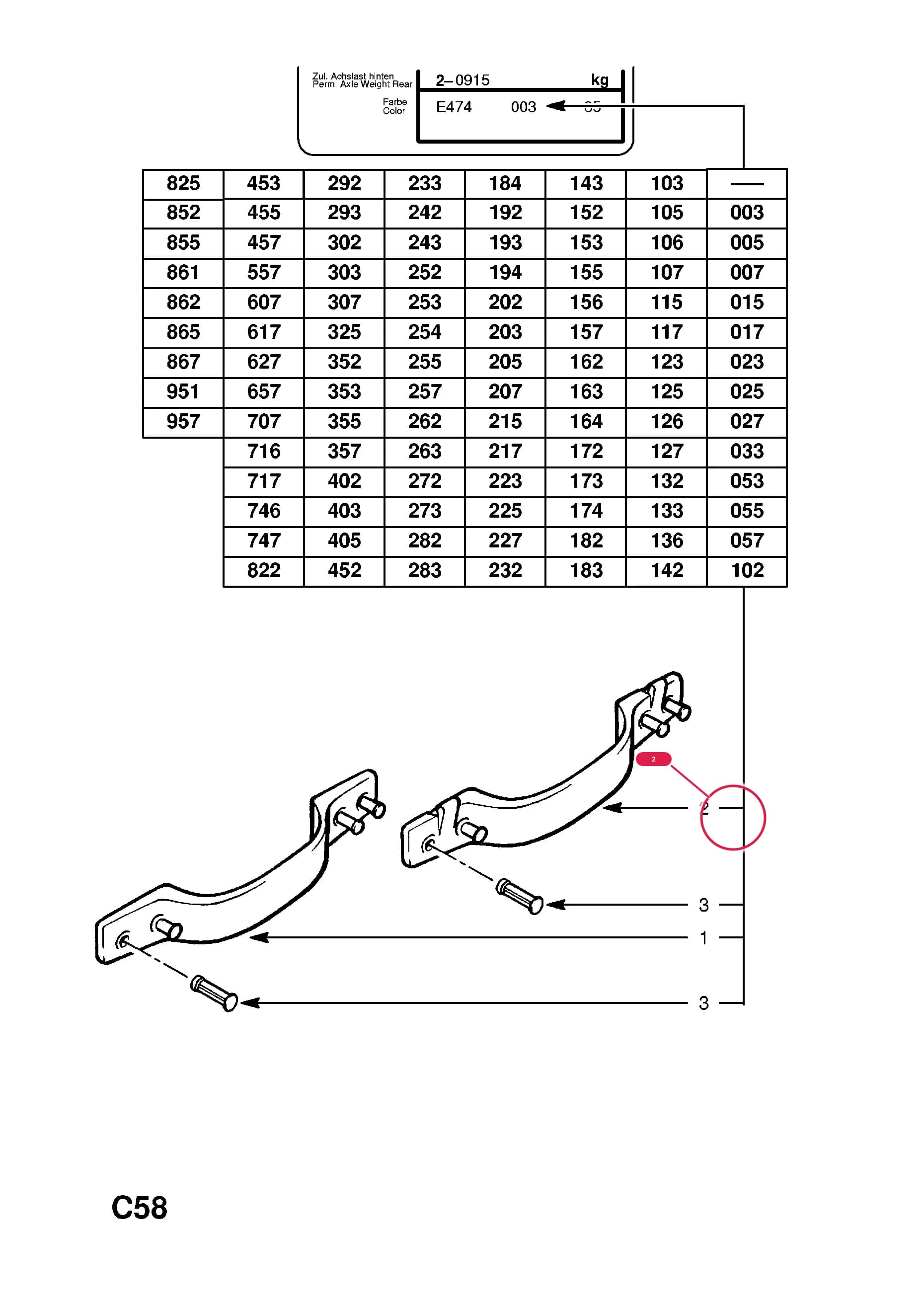 HANDLE,ASSIST,ROOF FRAME,REAR,LIGHT,GREY (NLS.- NO REPLACEMENT PART) — Opel  ASCONA-C ( 1982 -  1988) — C BODY INTERIOR FITTINGS › 30 ASSIST HANDLES