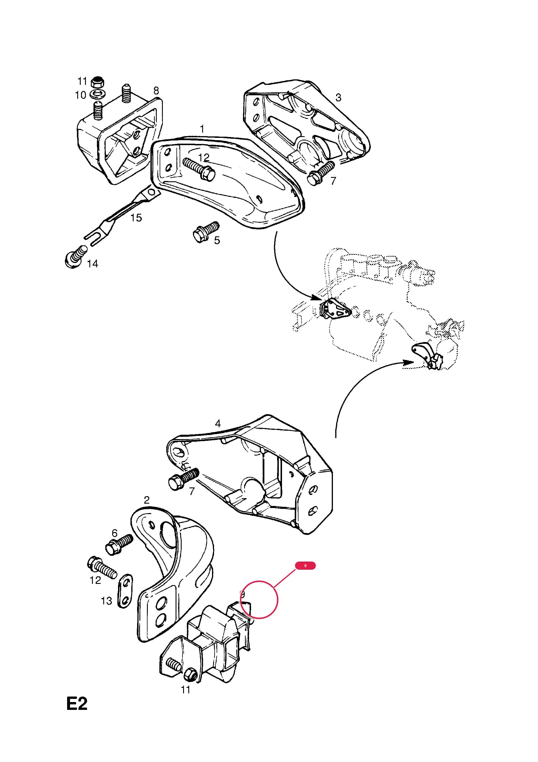 BLOCK,DAMPER,FRONT ENGINE MOUNTING,LH — Opel  ASCONA-C ( 1982 -  1988) — E ENGINE AND CLUTCH › 1 13N[LY1],13S[LX9] PETROL ENGINES