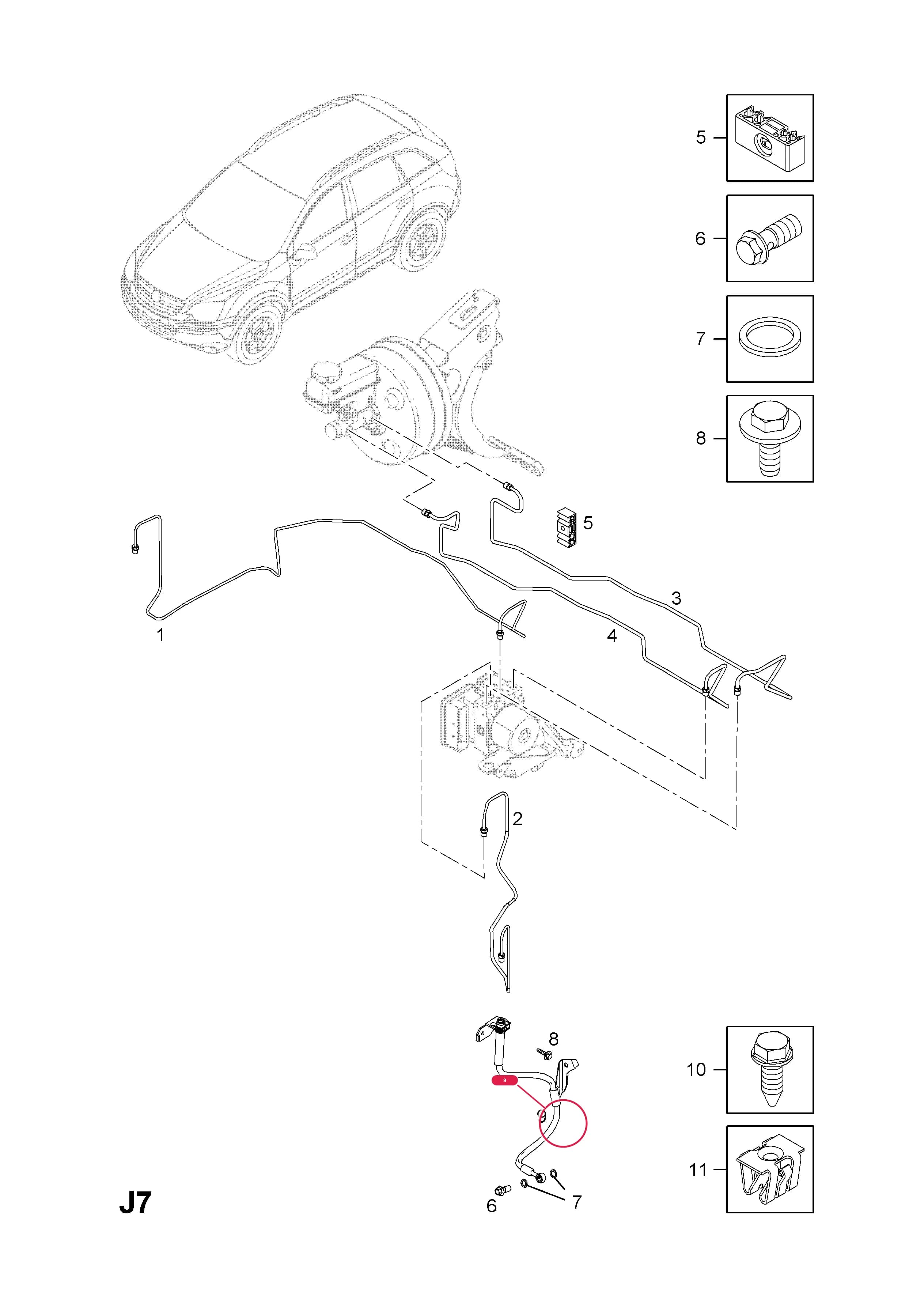 HOSE,ASSY.,FRONT BRAKE,RH (NLS.- USE 95027423  48 02 566) — Opel  ANTARA ( 2007 - ) — J BRAKES › 8.BRAKE PIPES AND HOSES (CONTD.)