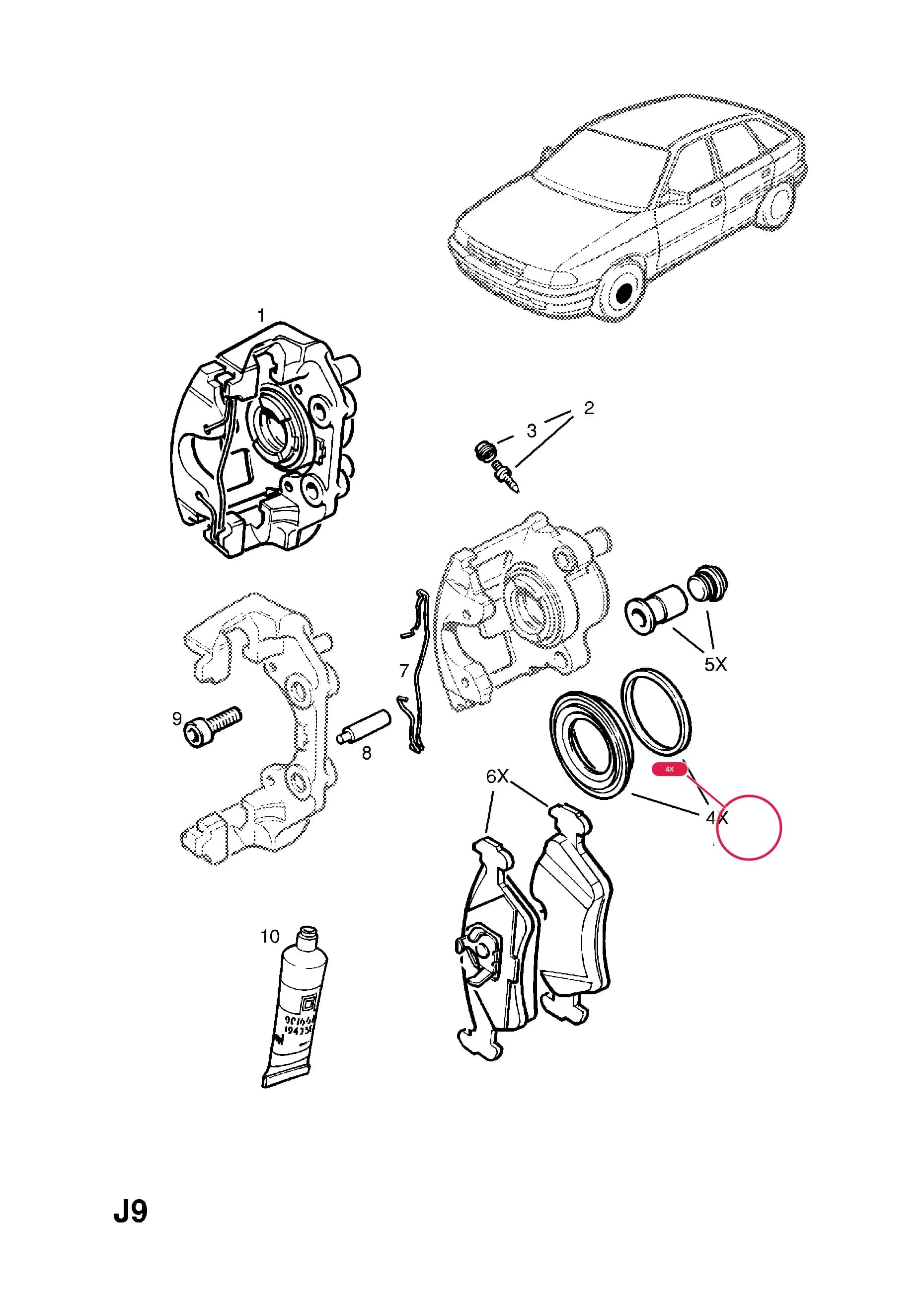 -SET,GASKETS,CALIPER — Opel  ASTRA CLASSIC ( 1999 -  2002) — J BRAKES › 25.FRONT BRAKE DISC CALIPER