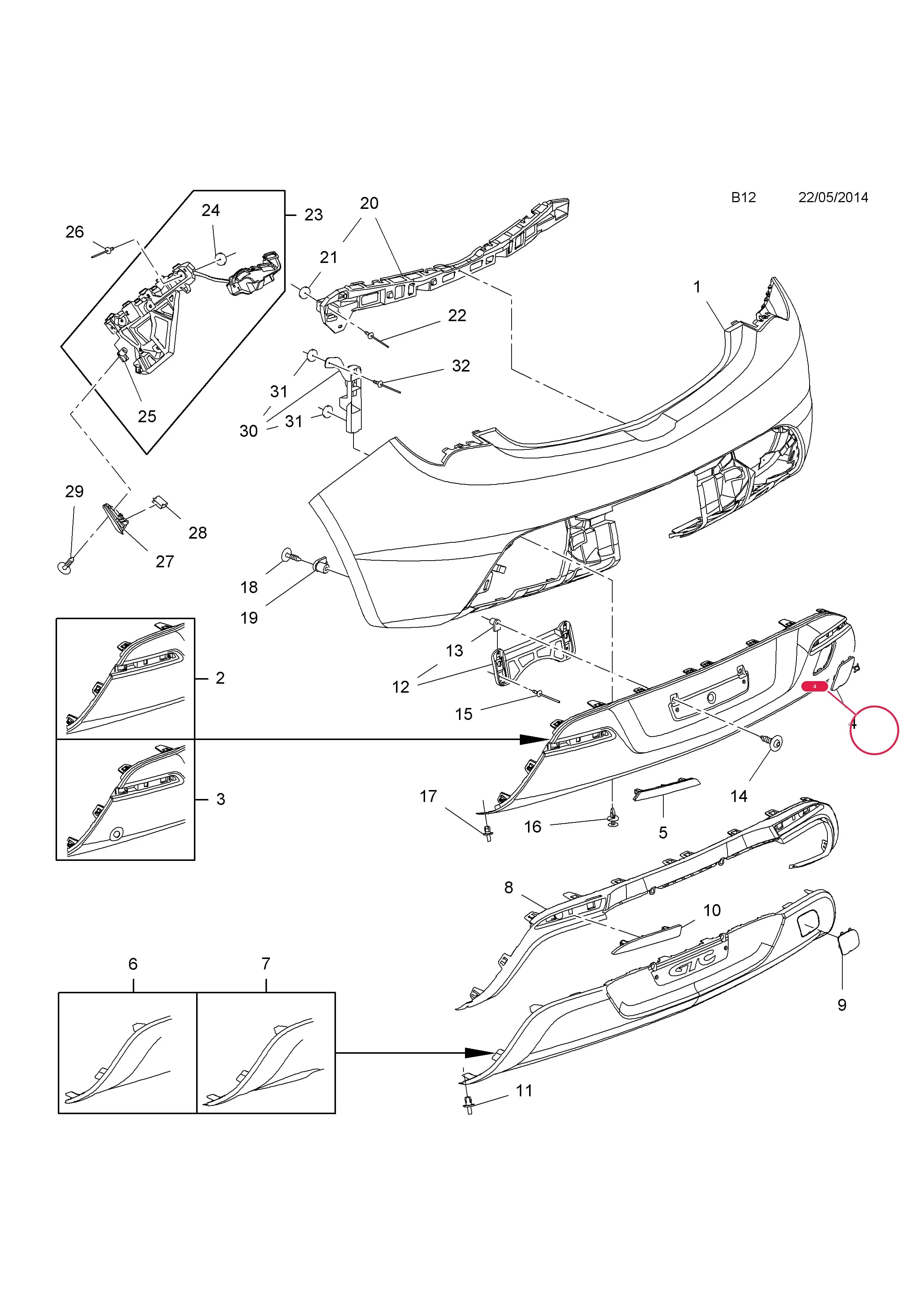 FLAP,TOWING LUG,ANTHRACITE,GRAINED — Opel  ASTRA-J ( 2010 - ) — B BODY EXTERIOR FITTINGS › 1 BUMPERS AND RADIATOR GRILLE