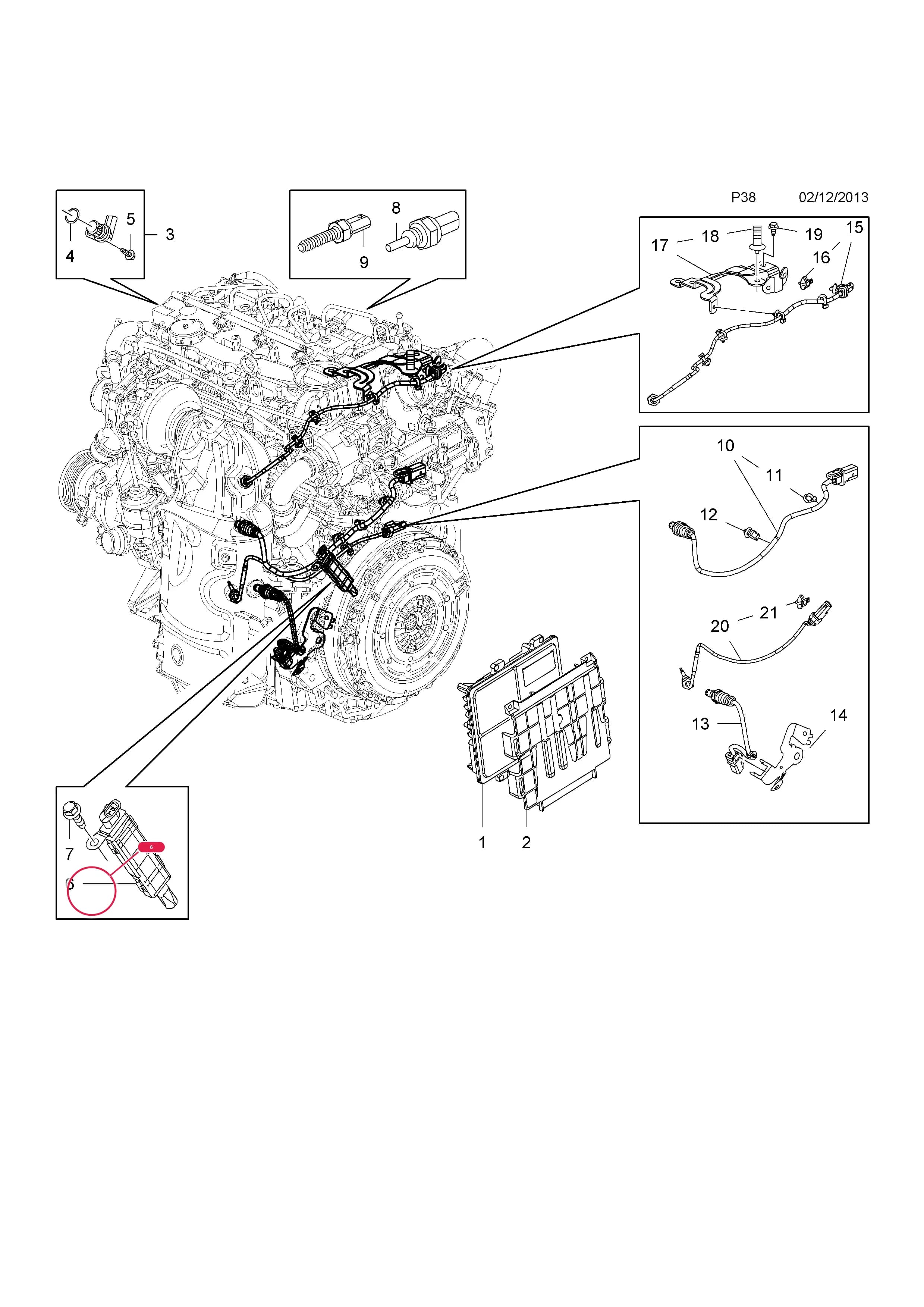 SENSOR,ASSY.,CRANKSHAFT POSITION — Opel  ASTRA-J ( 2010 - ) — P ELECTRICAL › 1 ENGINE AND COOLING