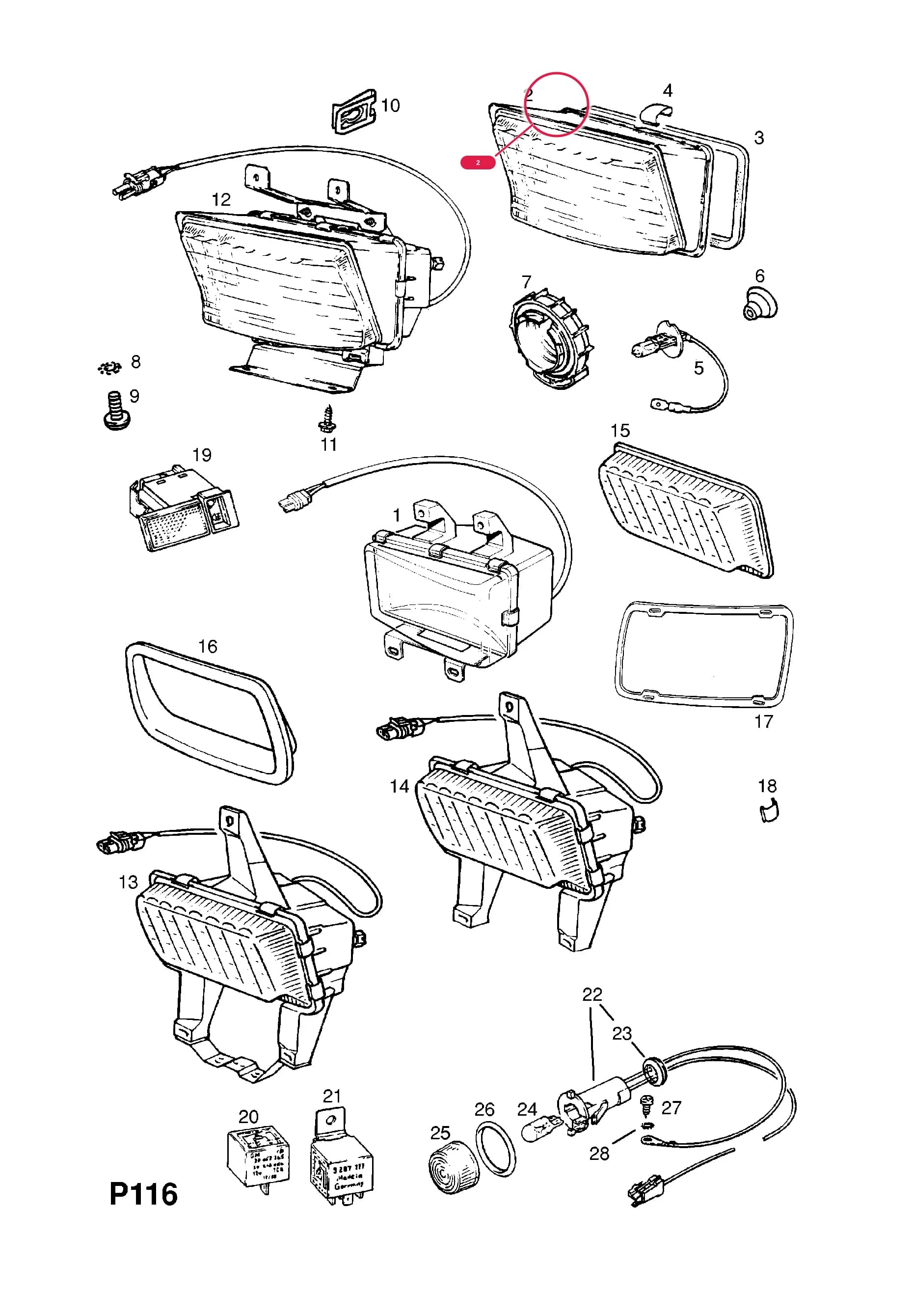 -LENS,LH (CLEAR LENS) (NLS.- NO REPLACEMENT PART) — Opel  KADETTE-E ( 1985 -  1993) — P ELECTRICAL › 6 EXTERIOR LIGHTING
