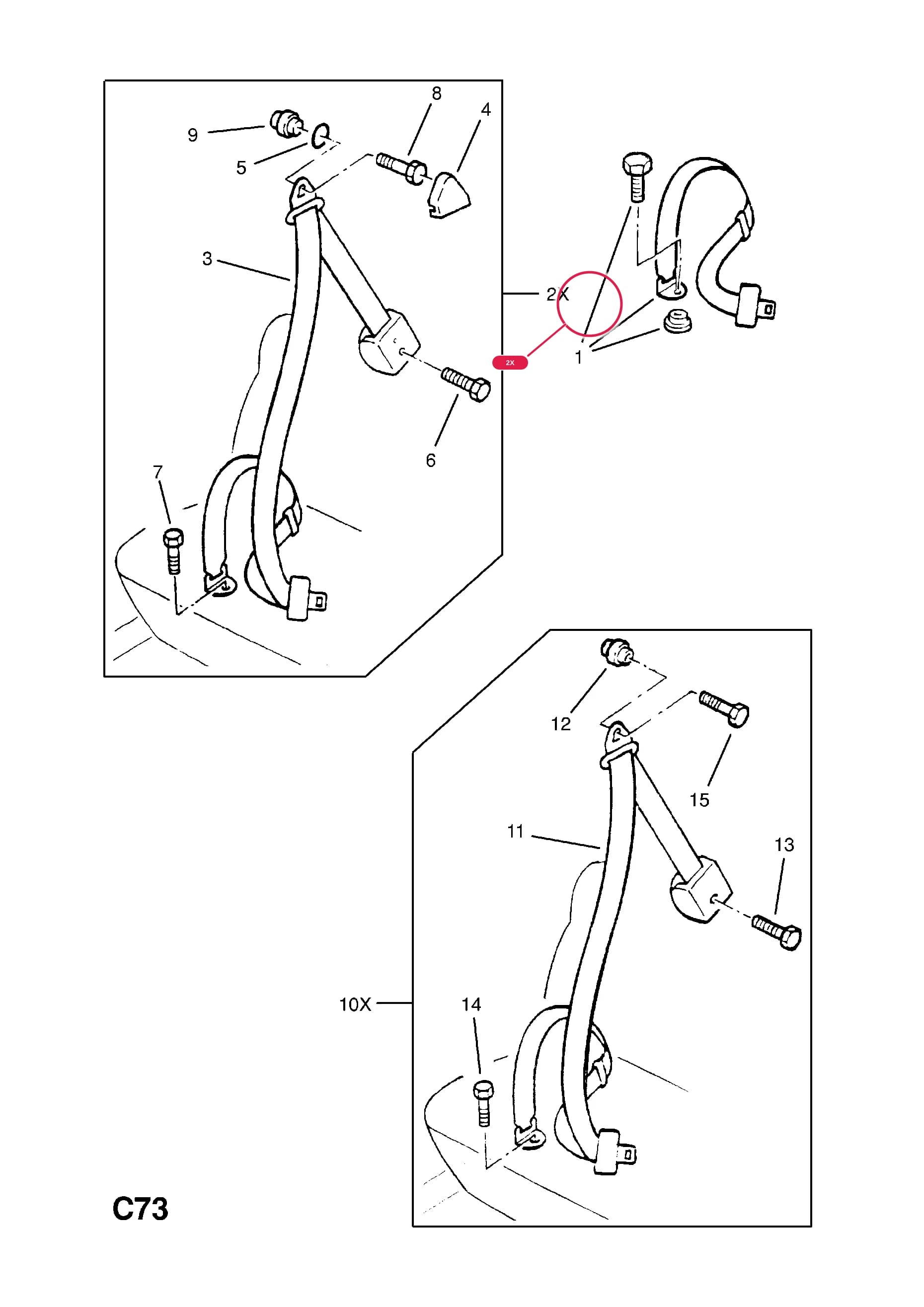 BELT,REAR SEAT,RH — Opel  KADETTE-E ( 1985 -  1993) — C BODY INTERIOR FITTINGS › 30 REAR SEAT BELTS AND FITTINGS