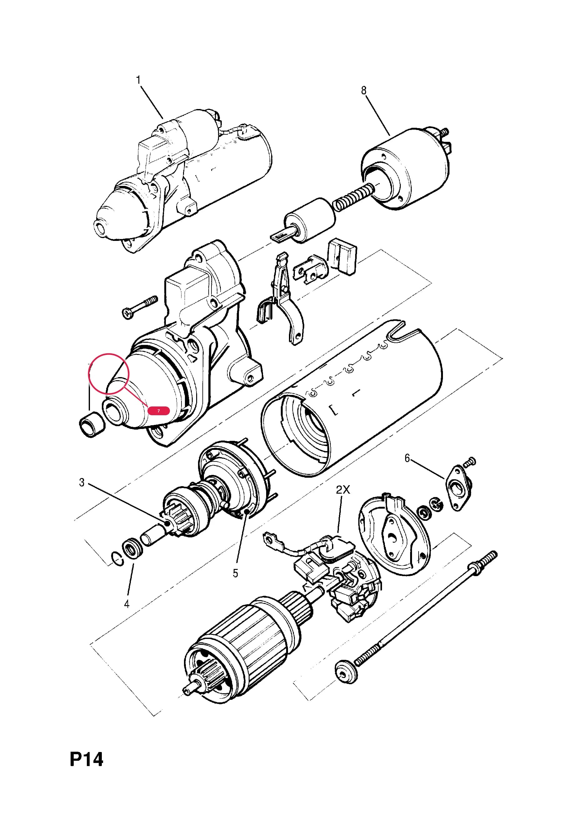 -BUSH,DRIVE END (NLS.- NO REPLACEMENT PART) — Opel  KADETTE-E ( 1985 -  1993) — P ELECTRICAL › 1 ENGINE AND COOLING