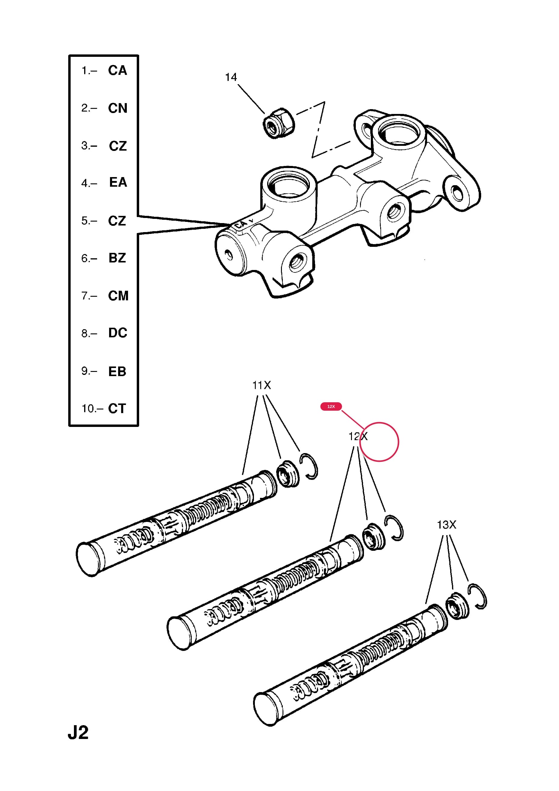 KIT,INNER PARTS,MAIN CYLINDER (NLS.- USE 3495611  16 05 950) — Opel  KADETTE-E ( 1985 -  1993) — J BRAKES › 7.DELCO