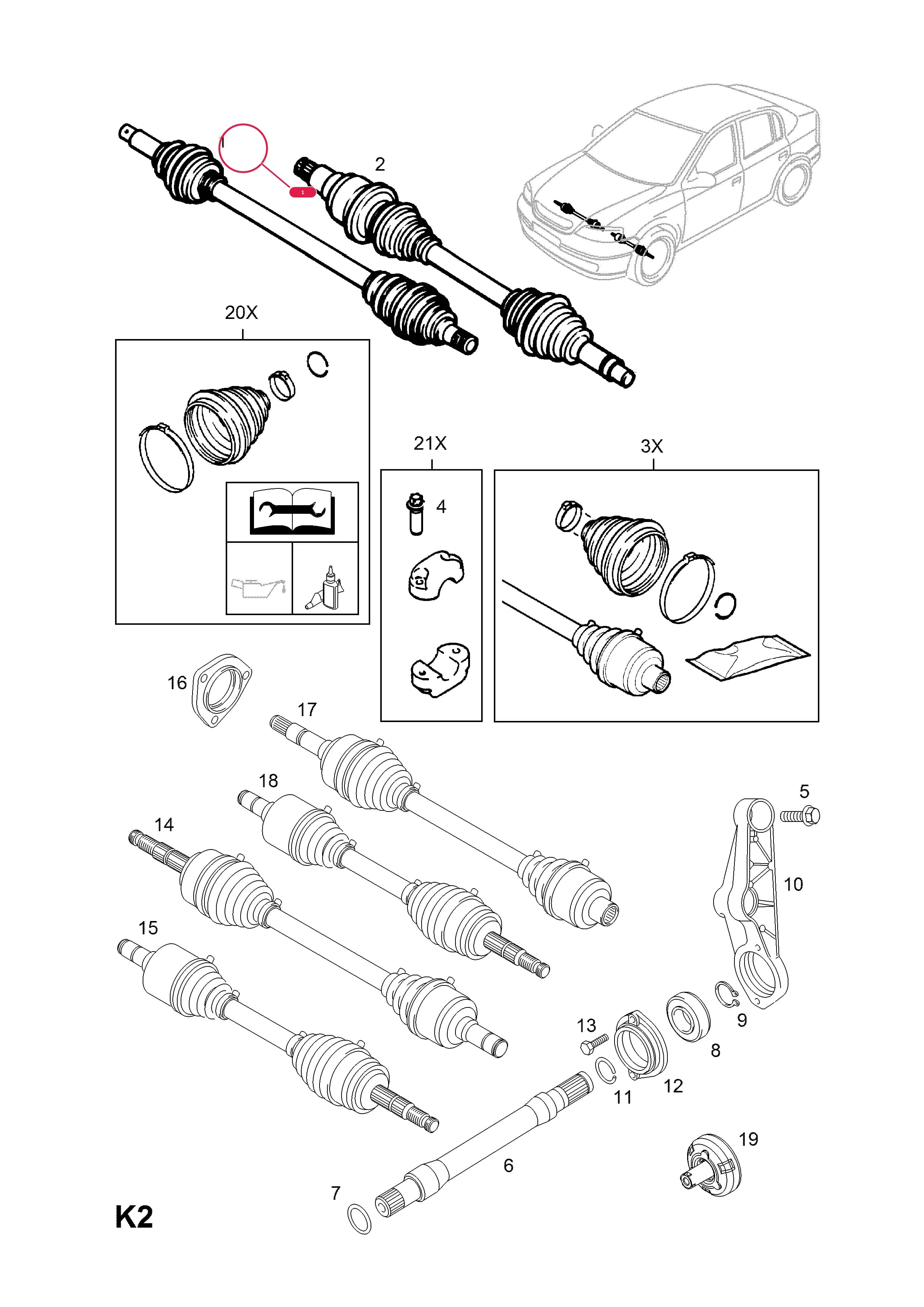 SHAFT,ASSY.,DRIVE,LESS IMPULSE SENDER,RH (DELPHI) — Opel  ASTRA-G ( 1998 -  2010) — K FRONT AXLE AND SUSPENSION › 5.FRONT AXLE DRIVE SHAFT