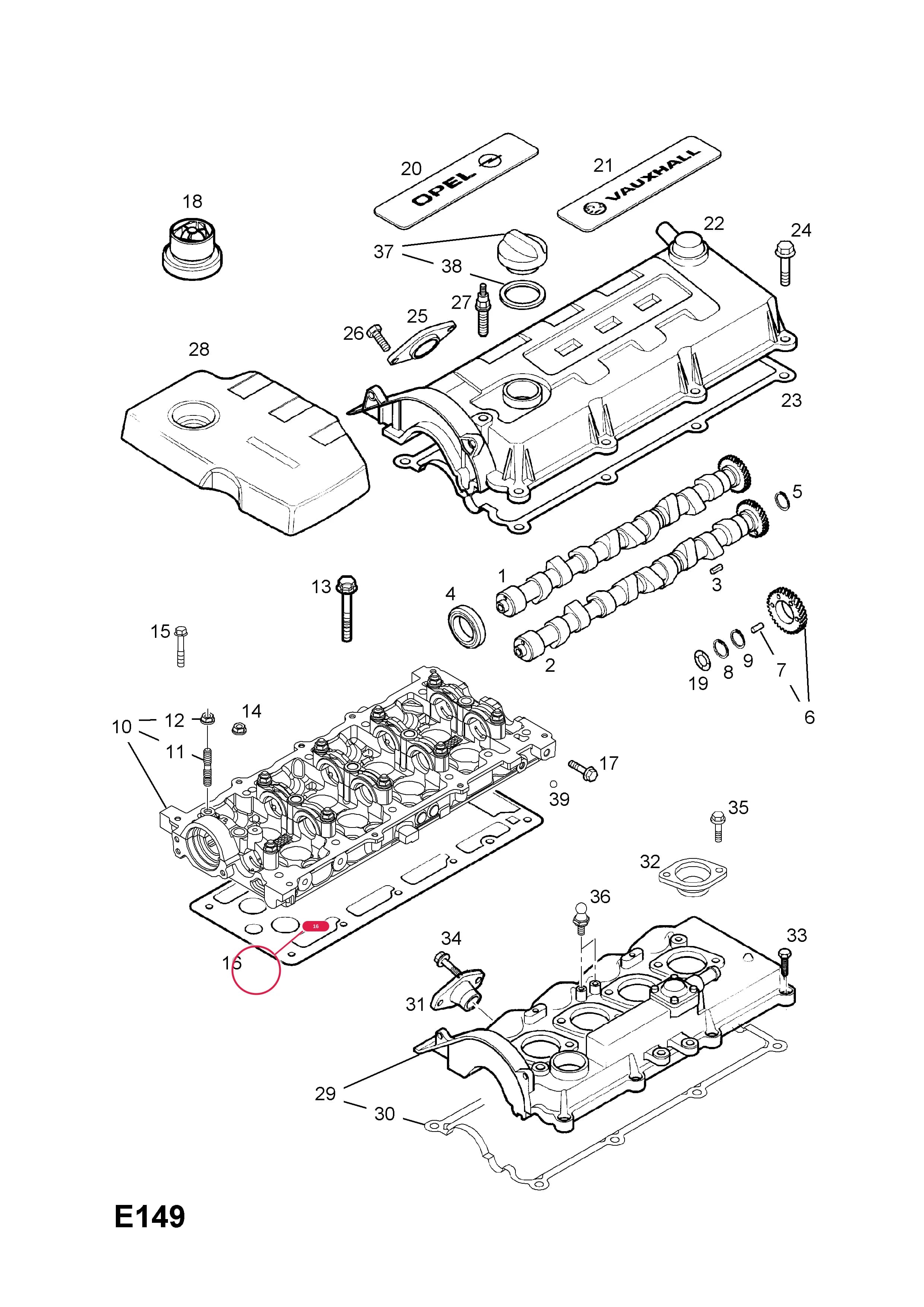 GASKET,CASE,CAMSHAFT — Opel  ASTRA-G ( 1998 -  2010) — E ENGINE AND CLUTCH › 12 Y17DT[LR6],Z17DTL[LRB] DIESEL ENGINES
