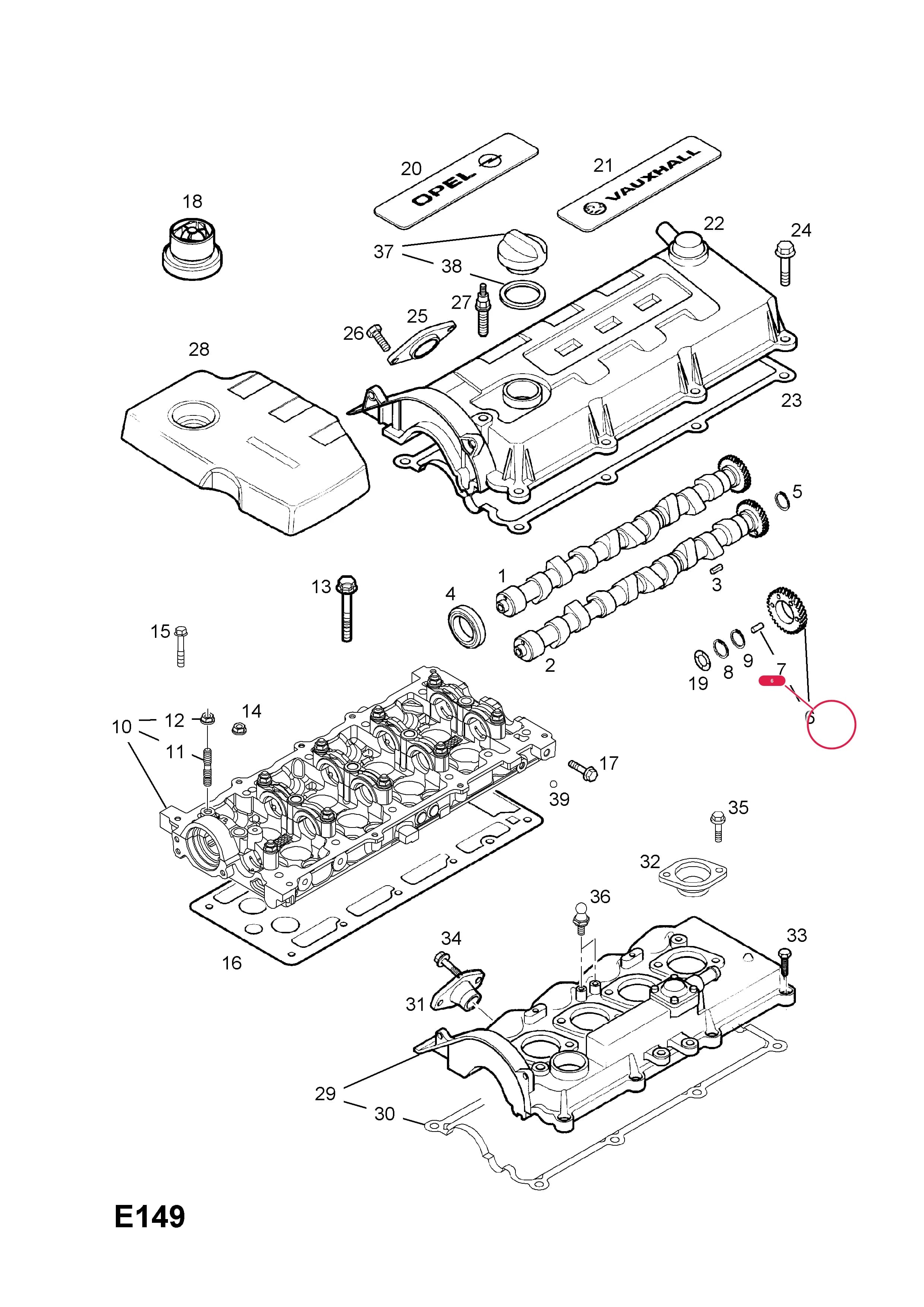 GEAR,TIMING,CAMSHAFT — Opel  ASTRA-G ( 1998 -  2010) — E ENGINE AND CLUTCH › 12 Y17DT[LR6],Z17DTL[LRB] DIESEL ENGINES