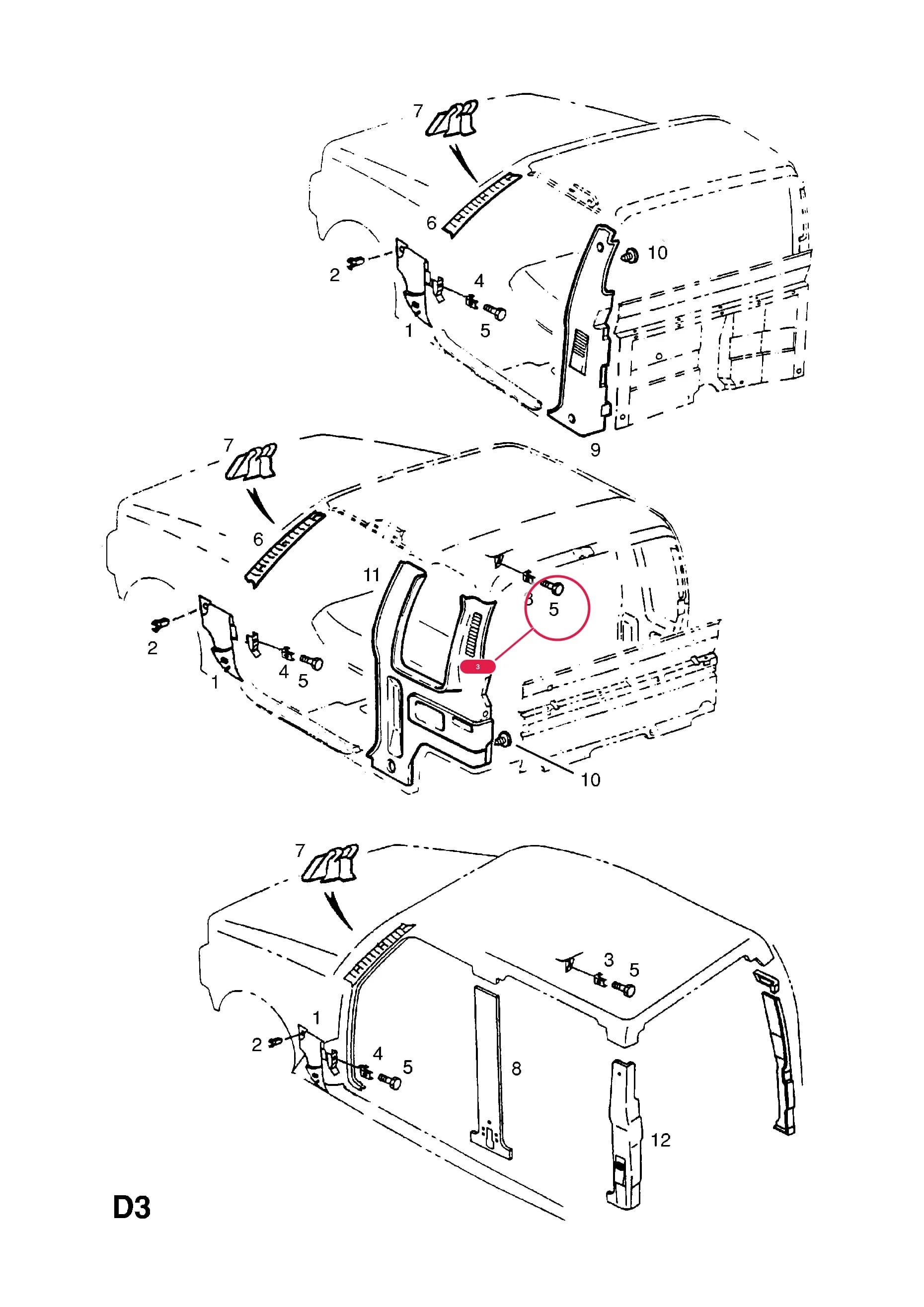 BRACKET,DASH SIDE TRIM (NLS.- NO REPLACEMENT PART)Примечание:FOR HEATER AND AIR CONDITIONING — Opel  CAMPO ( 1991 -  1996) — D BODY INTERIOR TRIM › 3 BODY SIDE TRIM