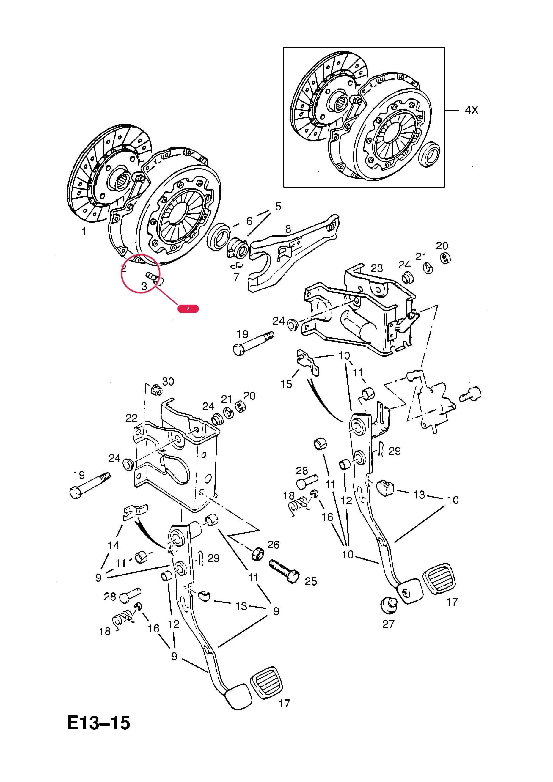 COVER,AND PRESSURE PLATE,ASSY.,CLUTCH  (PRODUCTION NO. 90446386) — Opel  FRONTERA-A ( 1992 -  1998) — E ENGINE AND CLUTCH › 2 X20SE[L96] PETROL ENGINE