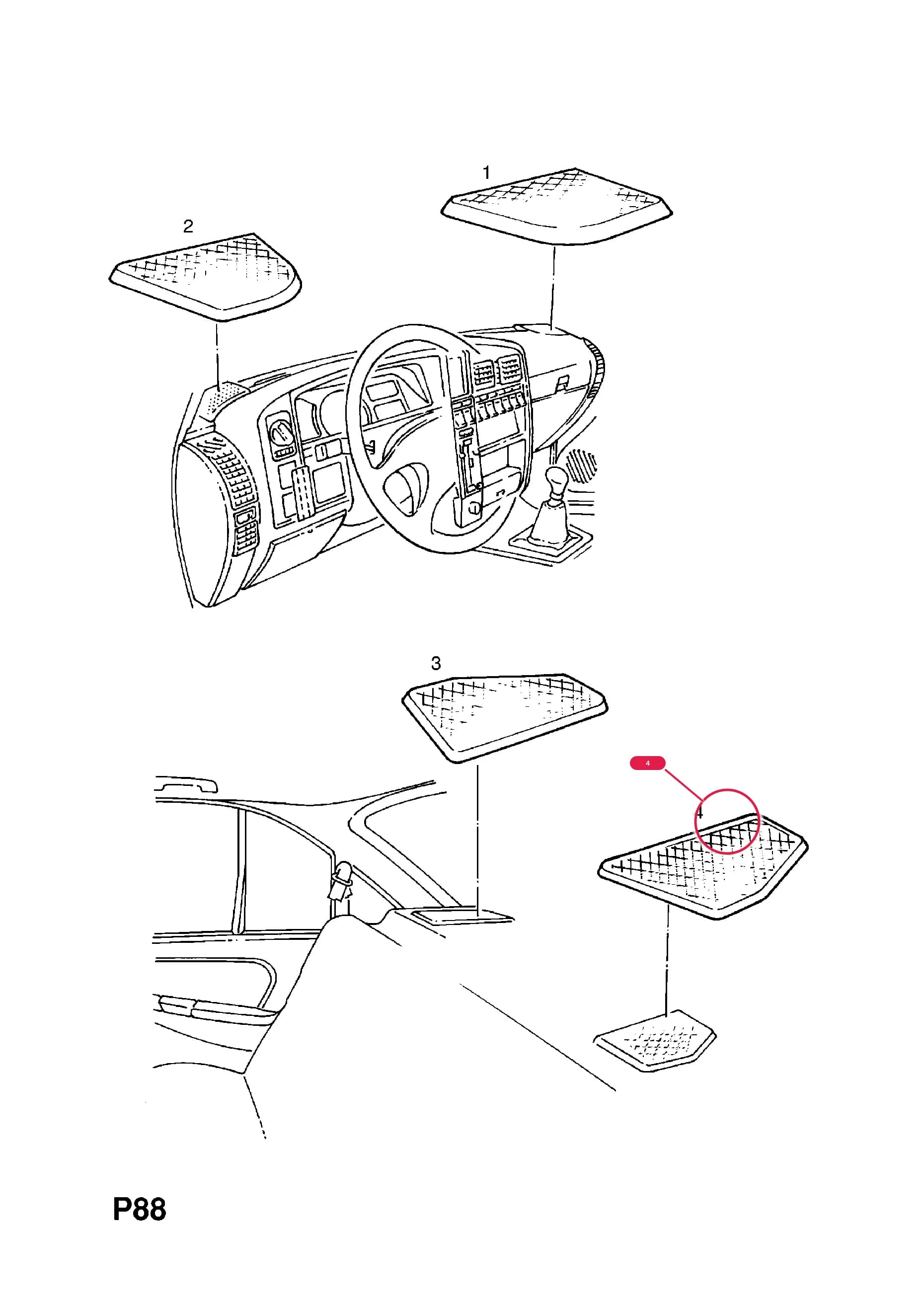 MOULDING,REAR,LH,DARK BEIGE (NLS.- NO REPLACEMENT PART) — Opel  SENATOR-B ( 1988 -  1994) — P ELECTRICAL › 13 BODY