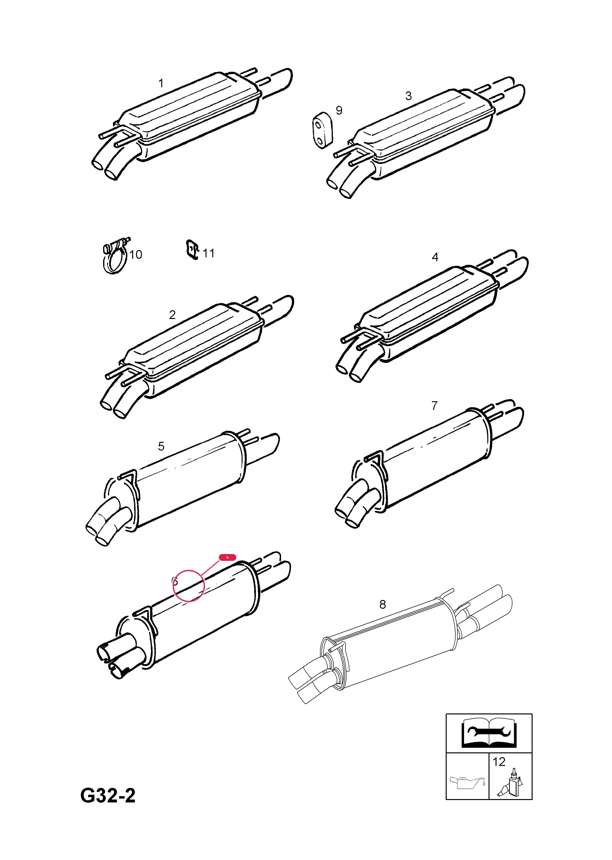 SILENCER,ASSY.,REAR AND TAIL PIPE — Opel  OMEGA-B ( 1994 -  2003) — G FUEL AND EXHAUST › 85.EXHAUST PIPE,SILENCER AND CATALYTIC CONVERTER (CONTD.)