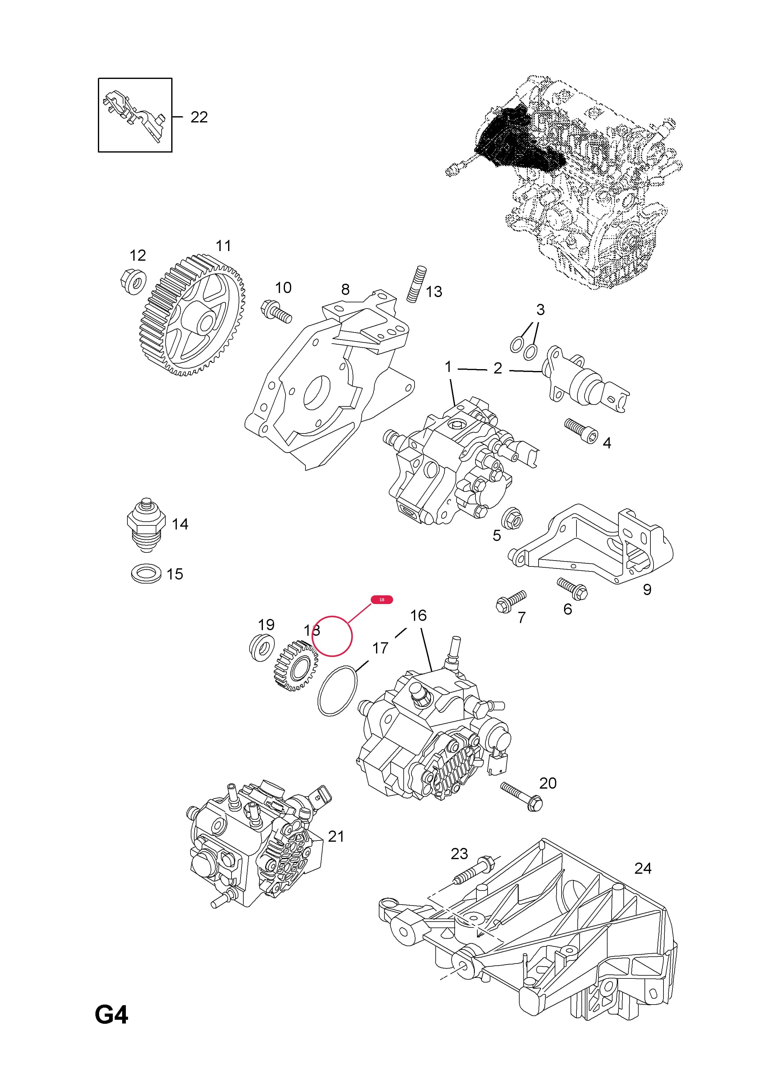 GEAR,DRIVE,FUEL INJECTION PUMP — Opel  VIVARO-A ( 2001 - ) — G FUEL AND EXHAUST › 76.FUEL INJECTION PUMP