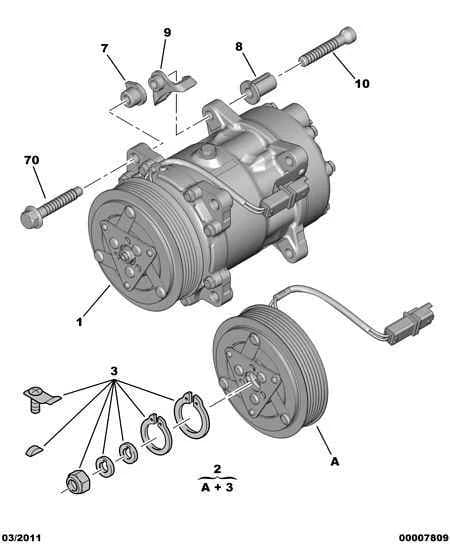 NEW COMPRESSOR, Replaced by 98008591 80 — functions — heating / air conditioning › AIR CONDITIONED COMPRESSOR DETAIL