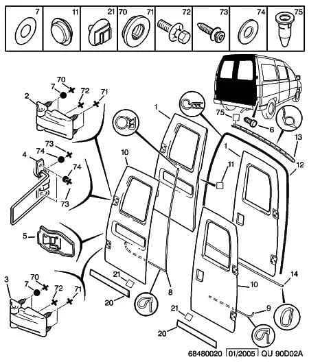 bodywork — tailgate / door › REAR HINGED DOOR HINGE