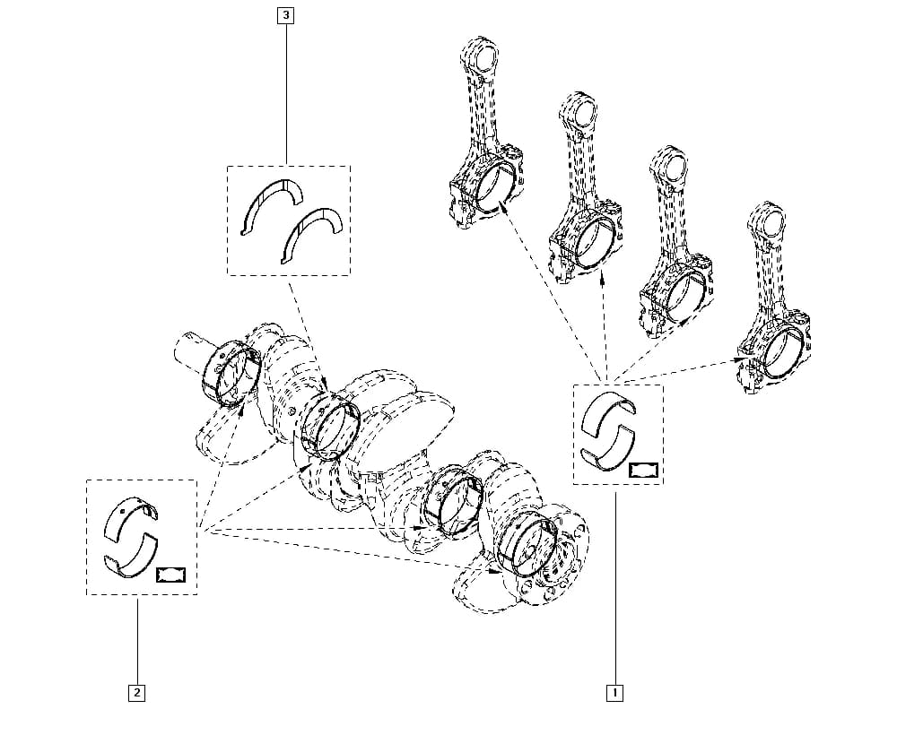 J5A2 — Manual › 10 Engine / Bearing shells - Bearings