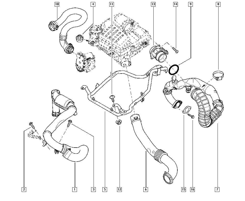 EL00 — Manual › 13 Fuel supply / Air filter hoses