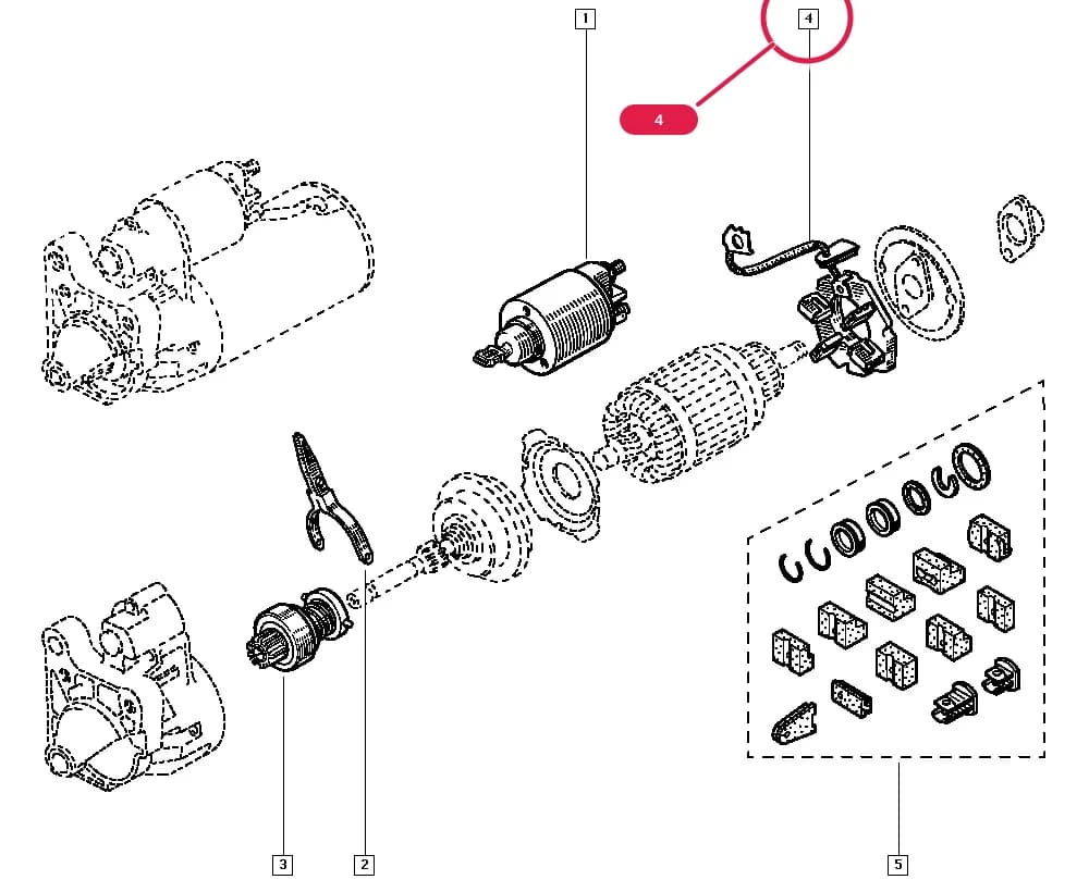 H5A4 — Manual › 16 Starting - Charging / Starter motor details