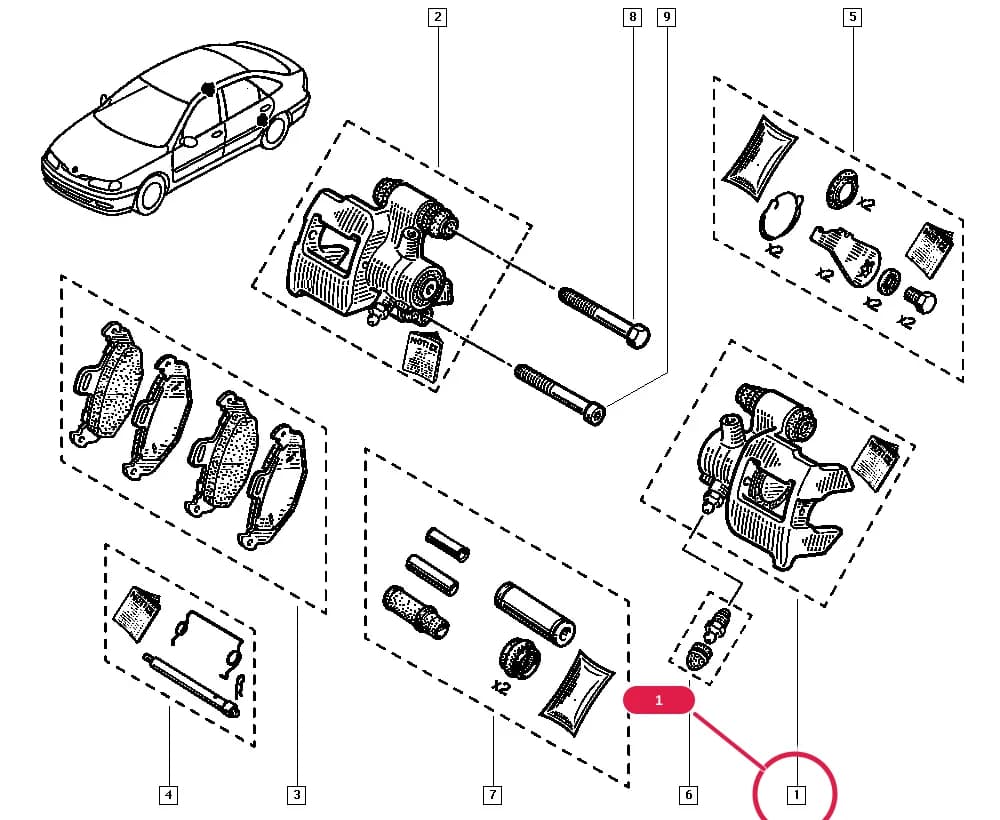 Vehicle fabrication number >= 970127, Equipment level = E5; Additional to equipment level = LCL, Equipment level = E3; Equipment level = E5; Additional to equipment level = IMA, Equipment level = E3; Vehicle fabrication number >= MOD9909, Anti-lock braking system = Yes, Type of climate = Extreme cold climate; Vehicle fabrication number >= MOD9909, Anti-lock braking system = Yes, Type of climate = Extreme cold climate, Equipment level = E1 or Equipment level = E2; Vehicle fabrication number >= MOD9909, Anti-lock braking system = Yes, Type of climate = Extreme cold climate, Additional to equipment level = EXE or Additional to equipment level = SAN913, Equipment level = E3; Vehicle fabrication number >= MOD9909, Type of climate = Extreme cold climate; Vehicle fabrication number >= MOD9909, Type of climate = Extreme cold climate, Equipment level = E2 or Equipment level = E3 or Equipment level = E5; Vehicle fabrication number >= MOD9909, Type of climate = Extreme cold climate, Additional to equipment level = AZE or Additional to equipment level = SAN913, Equipment level = E3; Vehicle fabrication number >= MOD9909, Type of climate = Extreme cold climate, Additional to equipment level = SAN913, Equipment level = E3 — 556B — Manual › 34 Rear non-bearing elements / Brake calipers