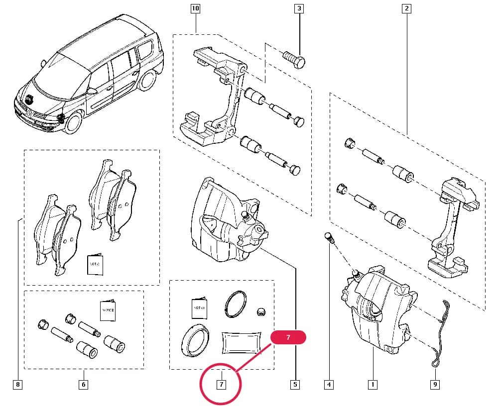 JK01 — Manual › 32 Non bearing front elements / Brake calipers