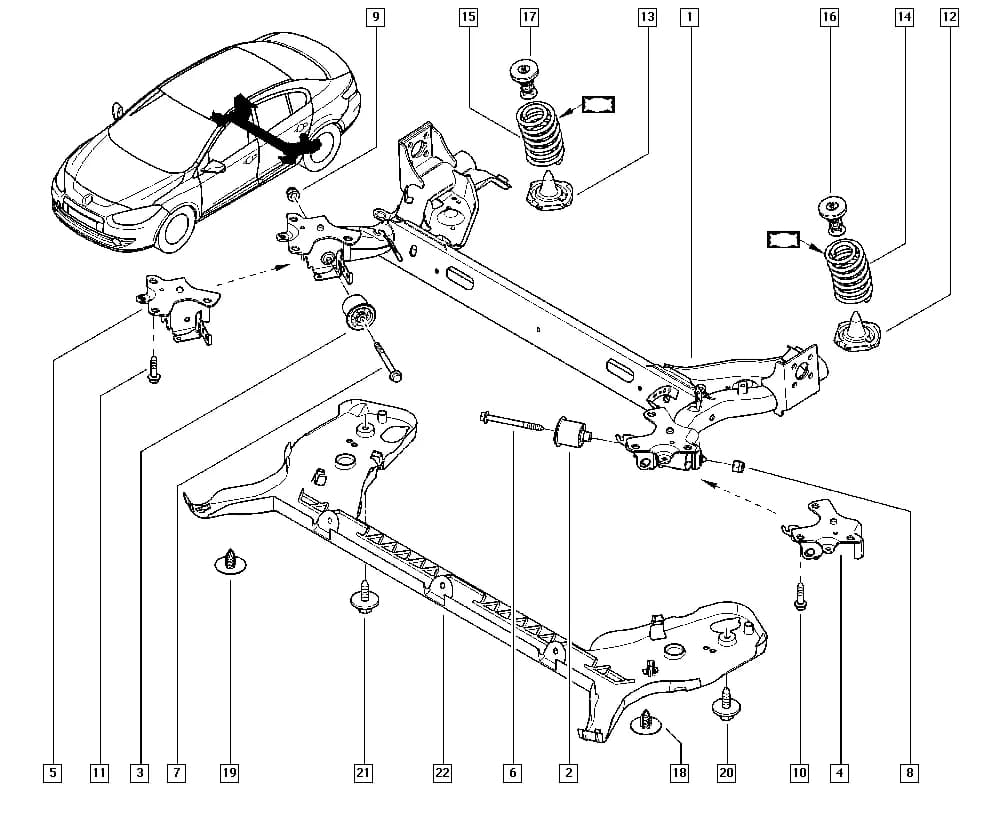 B301 — Manual › 33 Rear bearing elements / Rear axle
