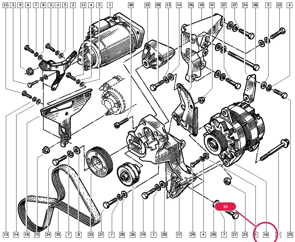 C575 — Manual › 16 Starting - Charging / Alternator - Starter motor