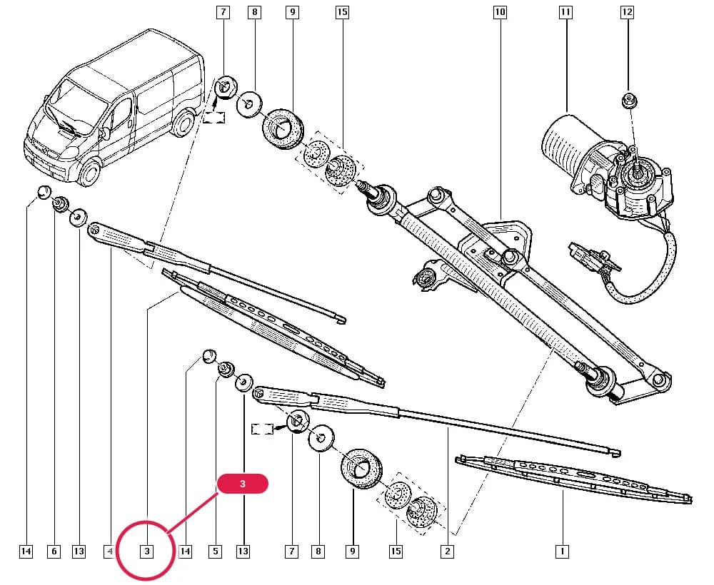 EL00 — Upholstery - Electricity › 85 Screen wipers / Wipers