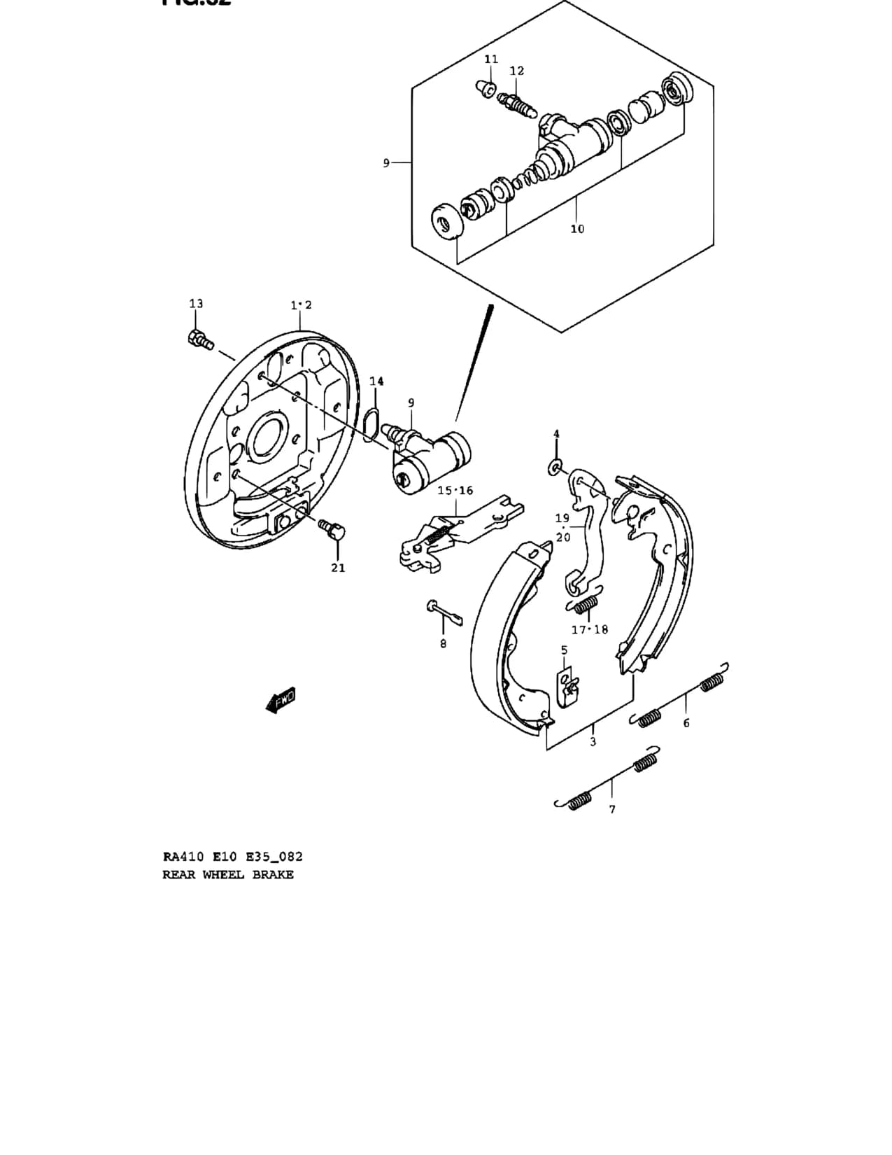 RA410 — Brake › 82 - REAR WHEEL BRAKE