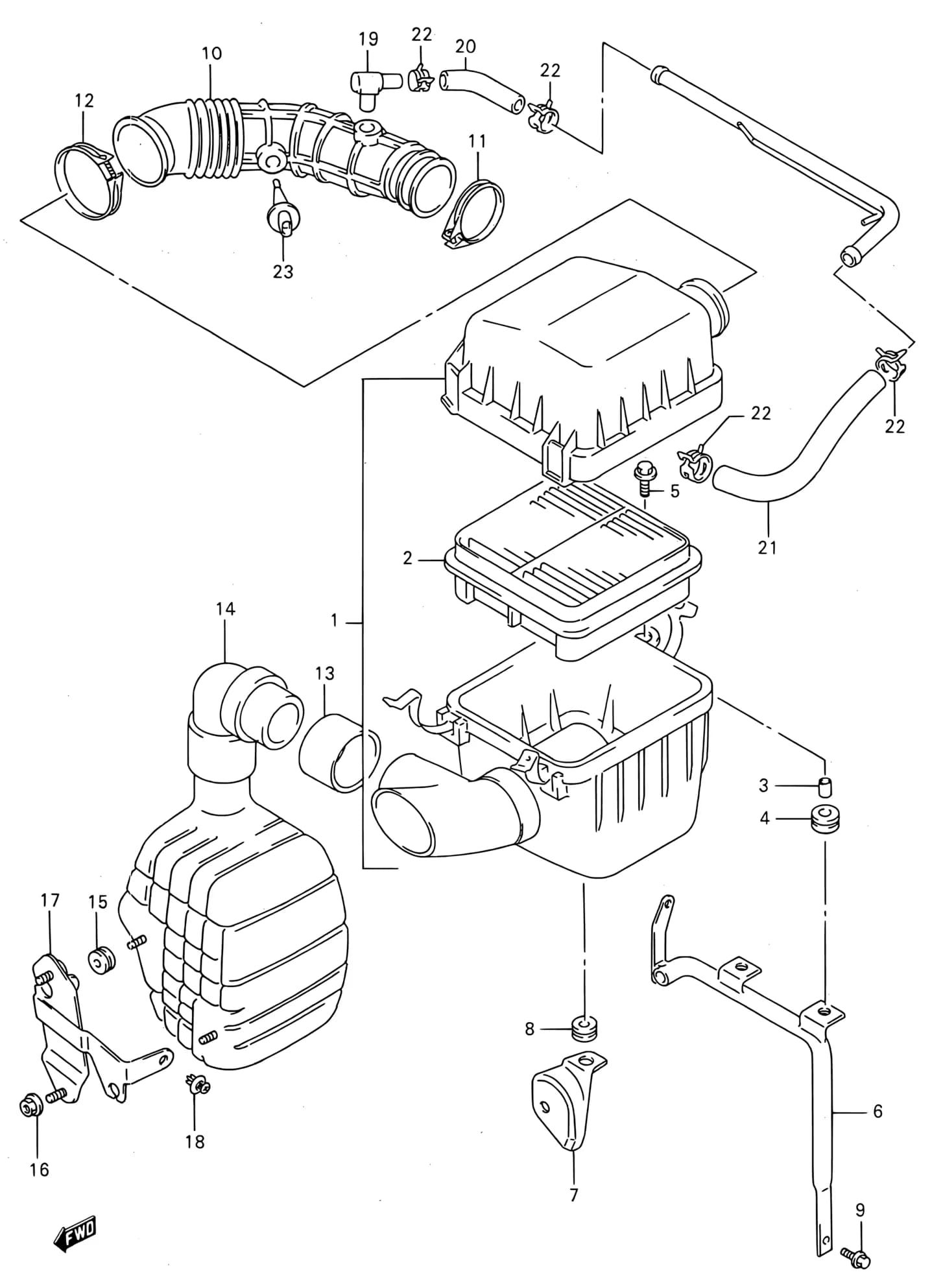 SH410-2 (Maruti) — Engine › 16 - AIR CLEANER (E02,E15,E18,E22,E24)