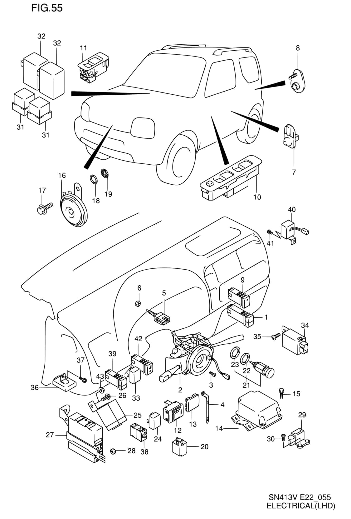 SN413V — Electrical › 55 - ELECTRICAL CONTROL (LHD)
