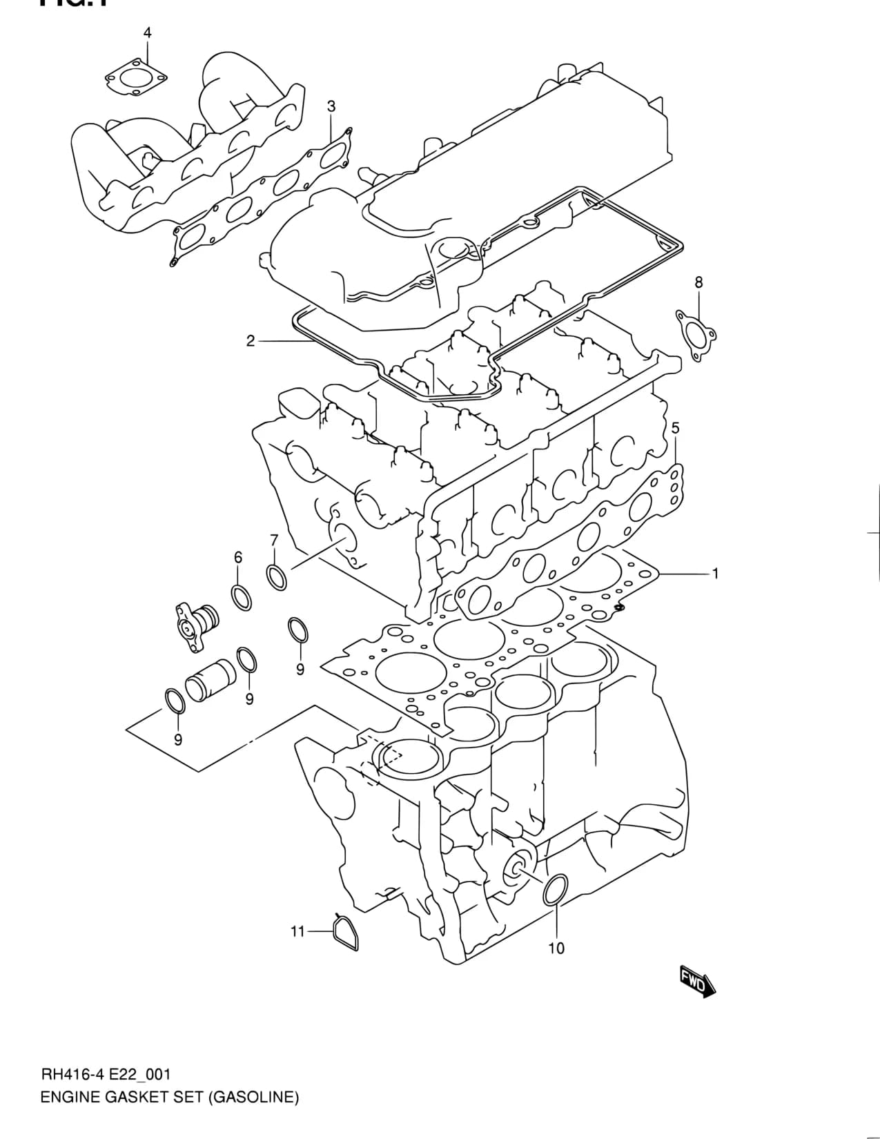 RH414D-4 — Engine › 1 - ENGINE GASKET SET (GASOLINE)