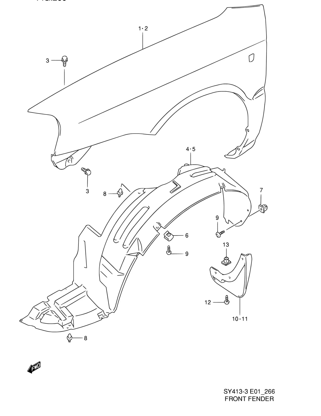 SY413-3 — Body › 266 - FRONT FENDER