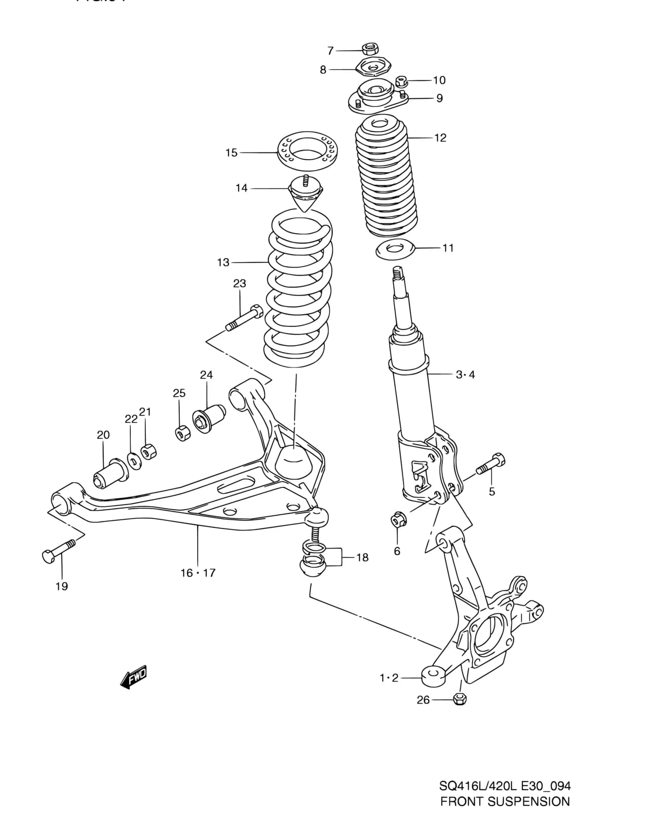 SQ416L — Suspension › 94 - FRONT SUSPENSION