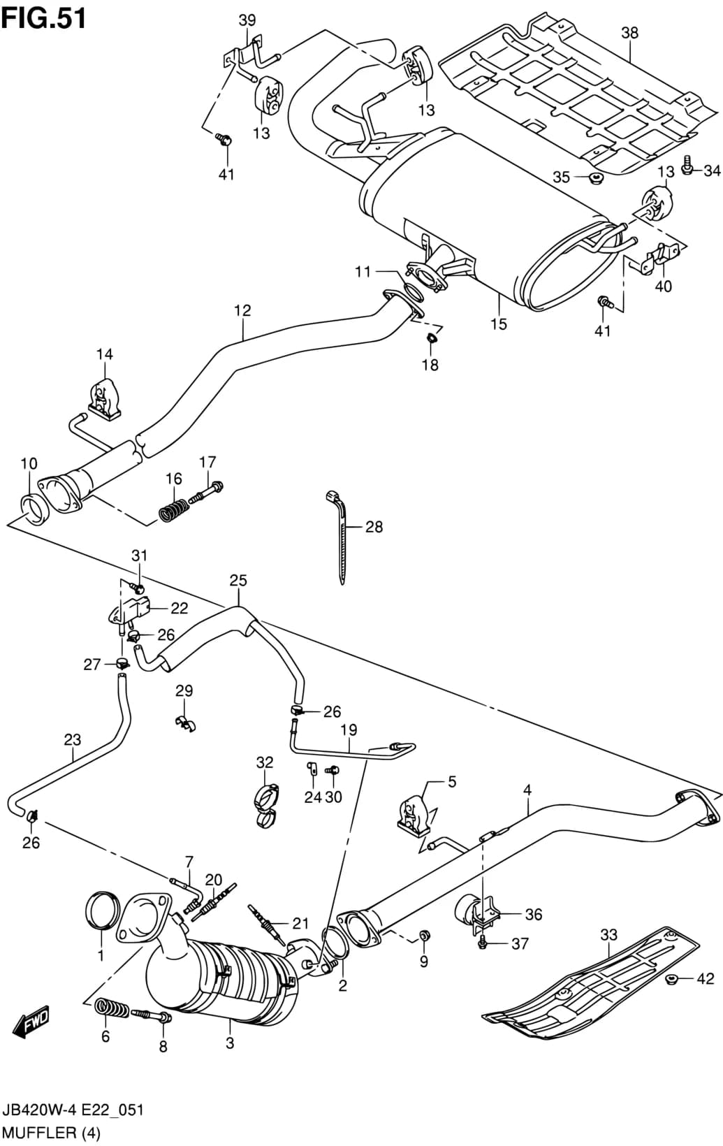 JB419WD-5 — Exhaust › 51 - MUFFLER (JB419WD)