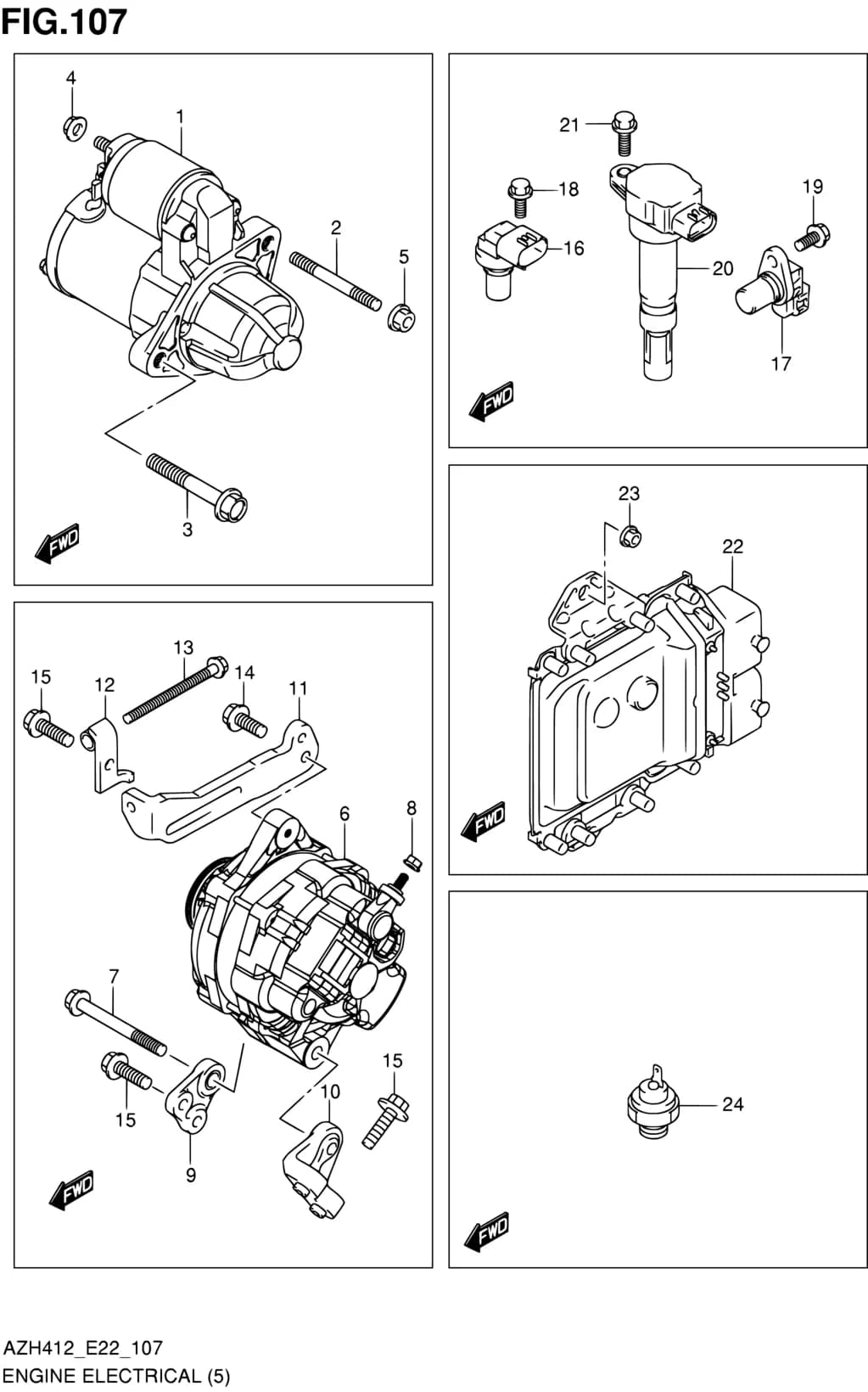 AZH412 (E22) — Engine › 107 - ENGINE ELECTRICAL (M16A:MT)