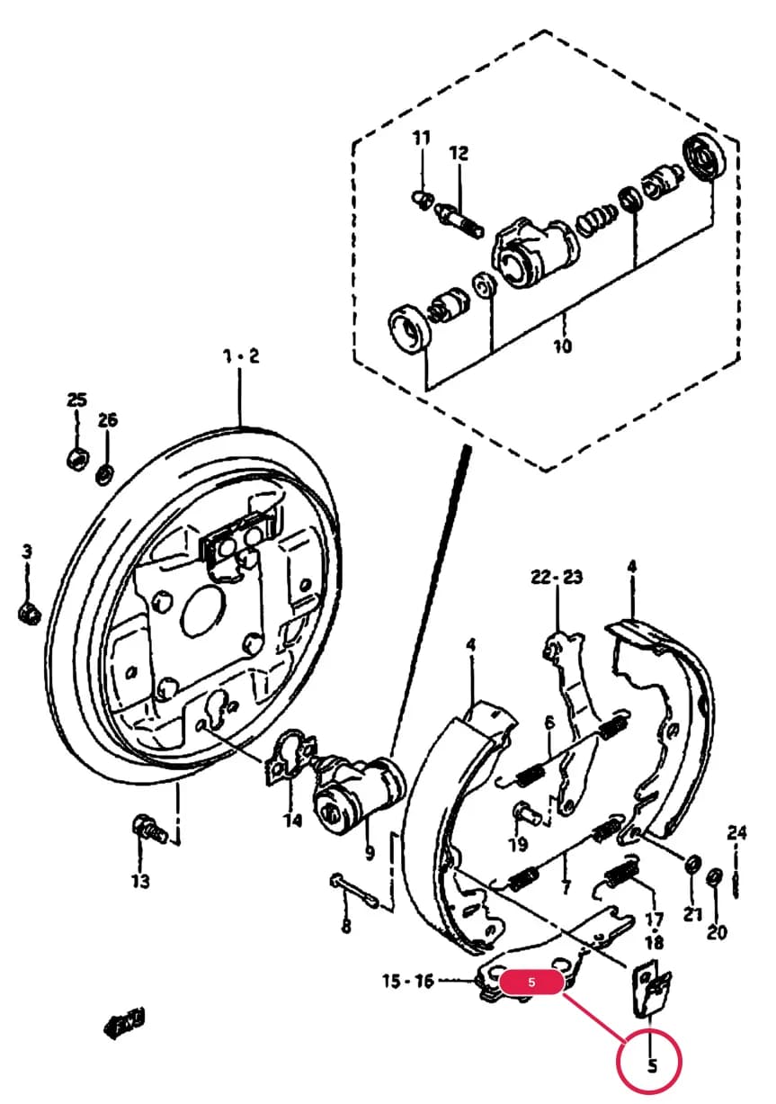SB308 (E01) — Brake › 86 - REAR BRAKE