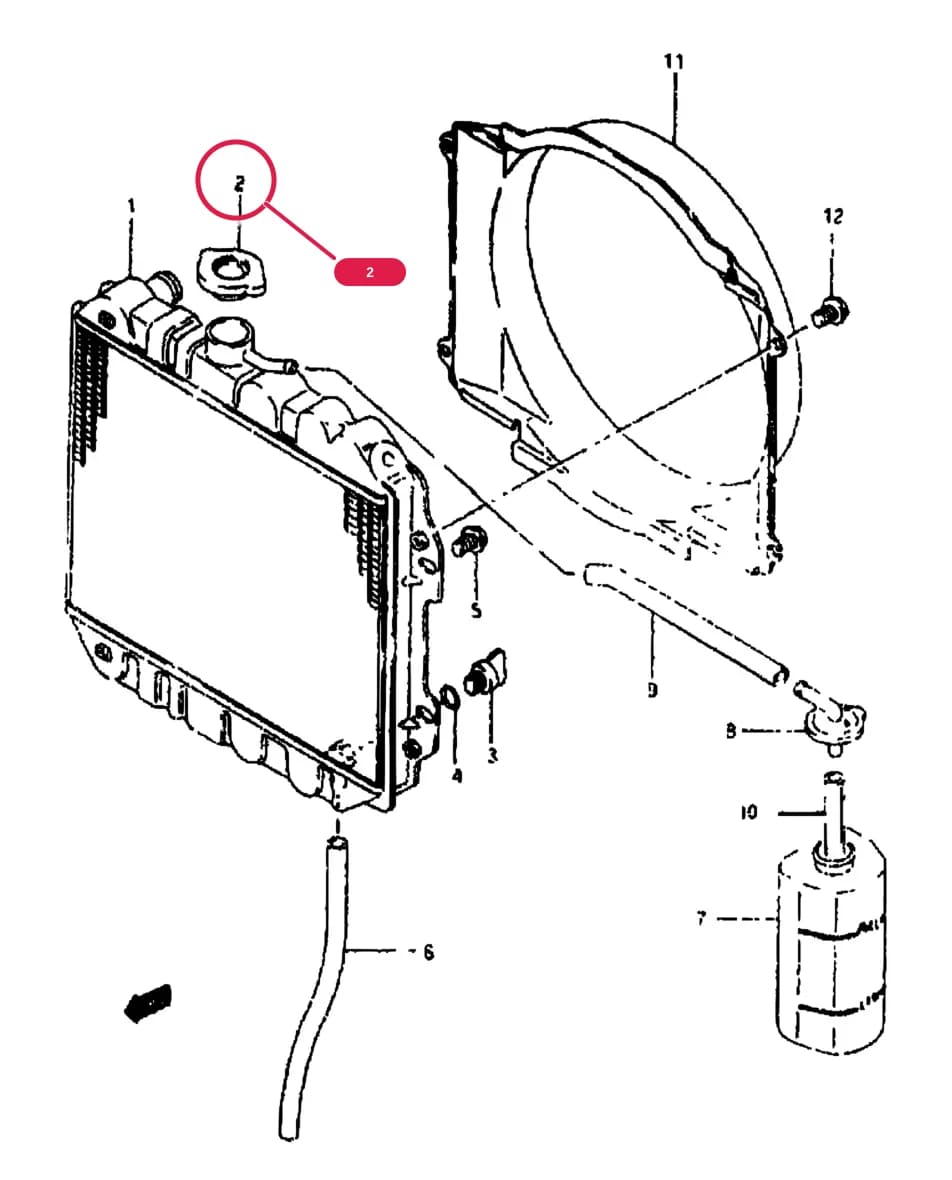 MG410/MG410W — Cooling › 18 - RADIATOR